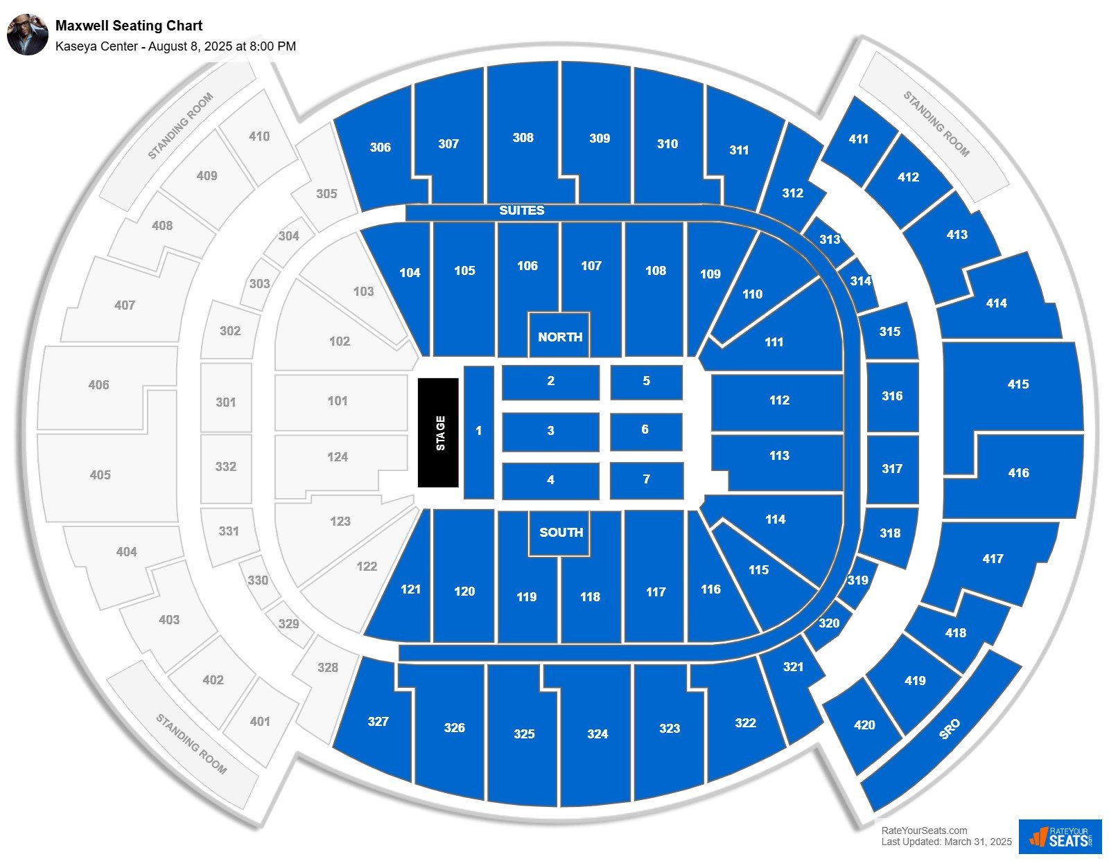 Maxwell seating chart Kaseya Center