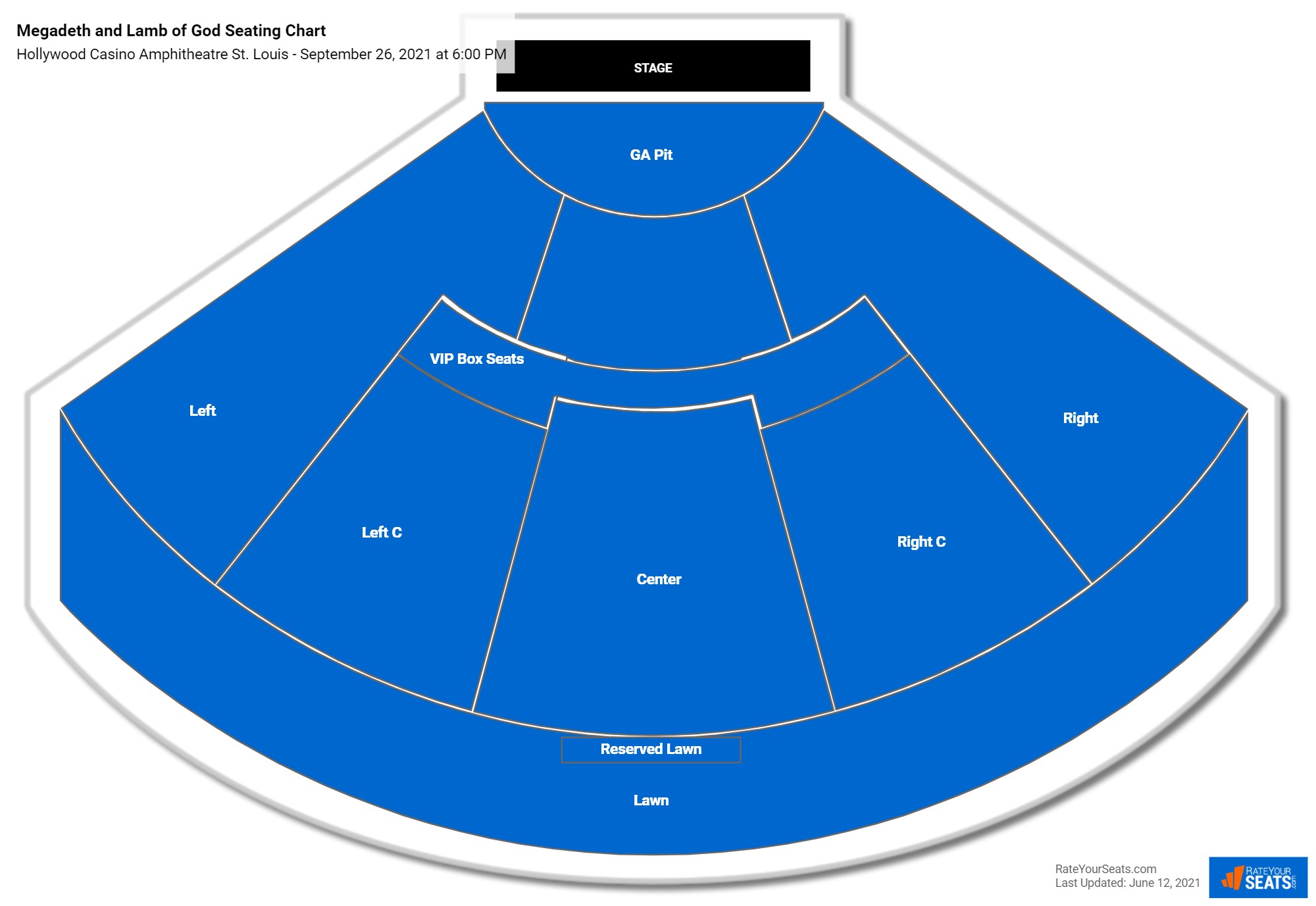 Megadeth and Lamb of God seating chart Hollywood Casino Amphitheatre St. Louis