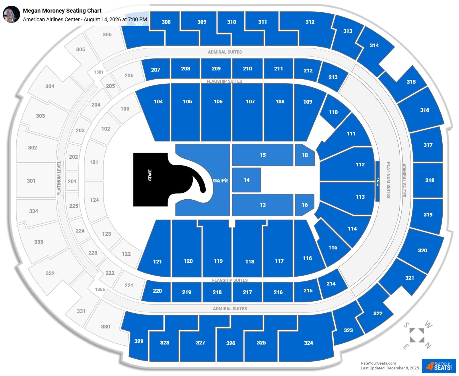 Megan Moroney seating chart American Airlines Center