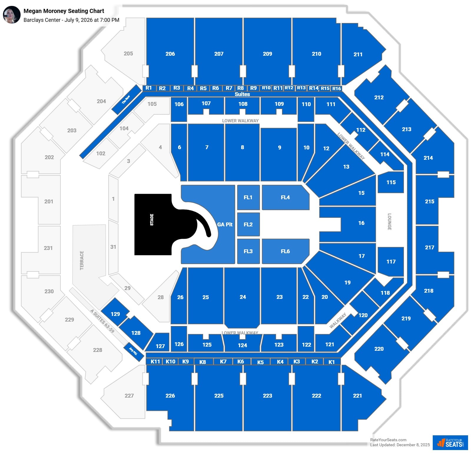 Megan Moroney seating chart Barclays Center