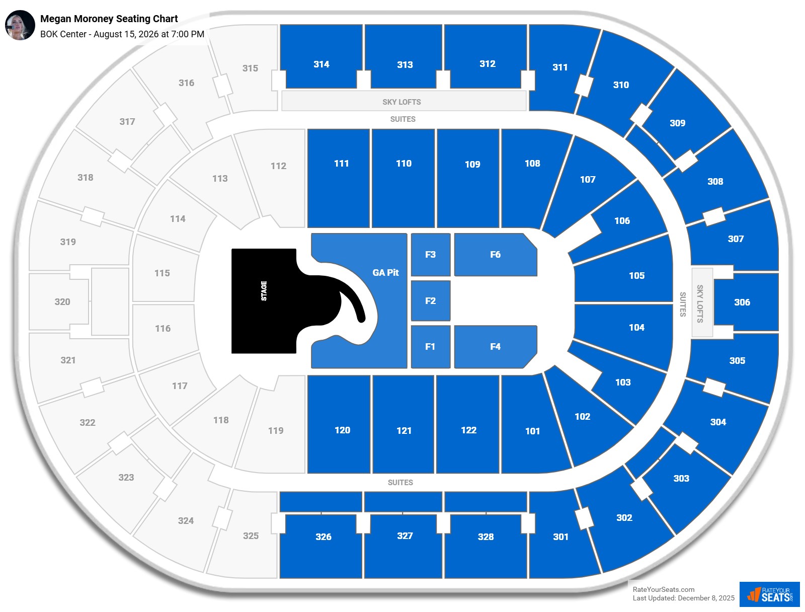 Megan Moroney seating chart BOK Center