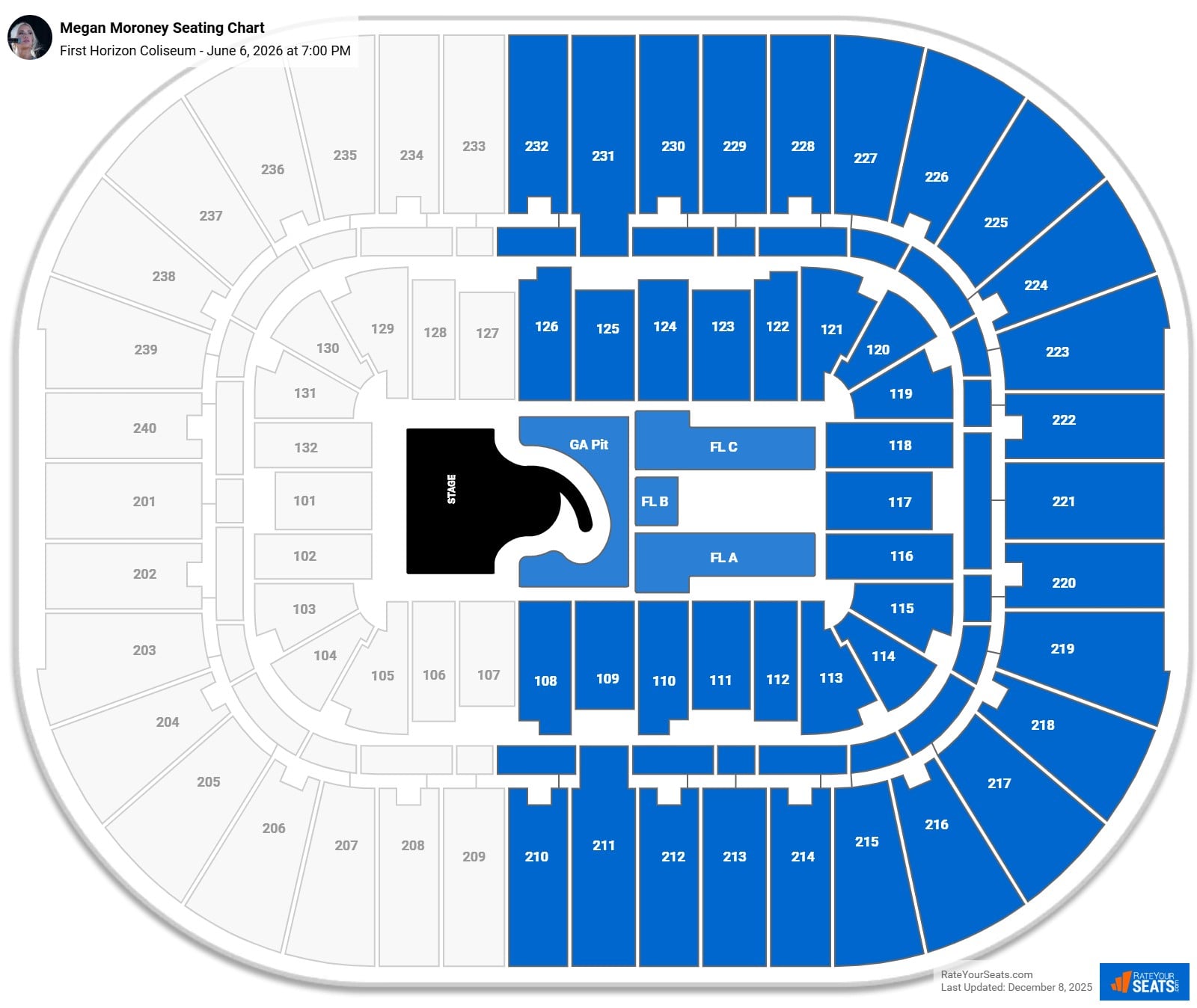 Megan Moroney seating chart First Horizon Coliseum