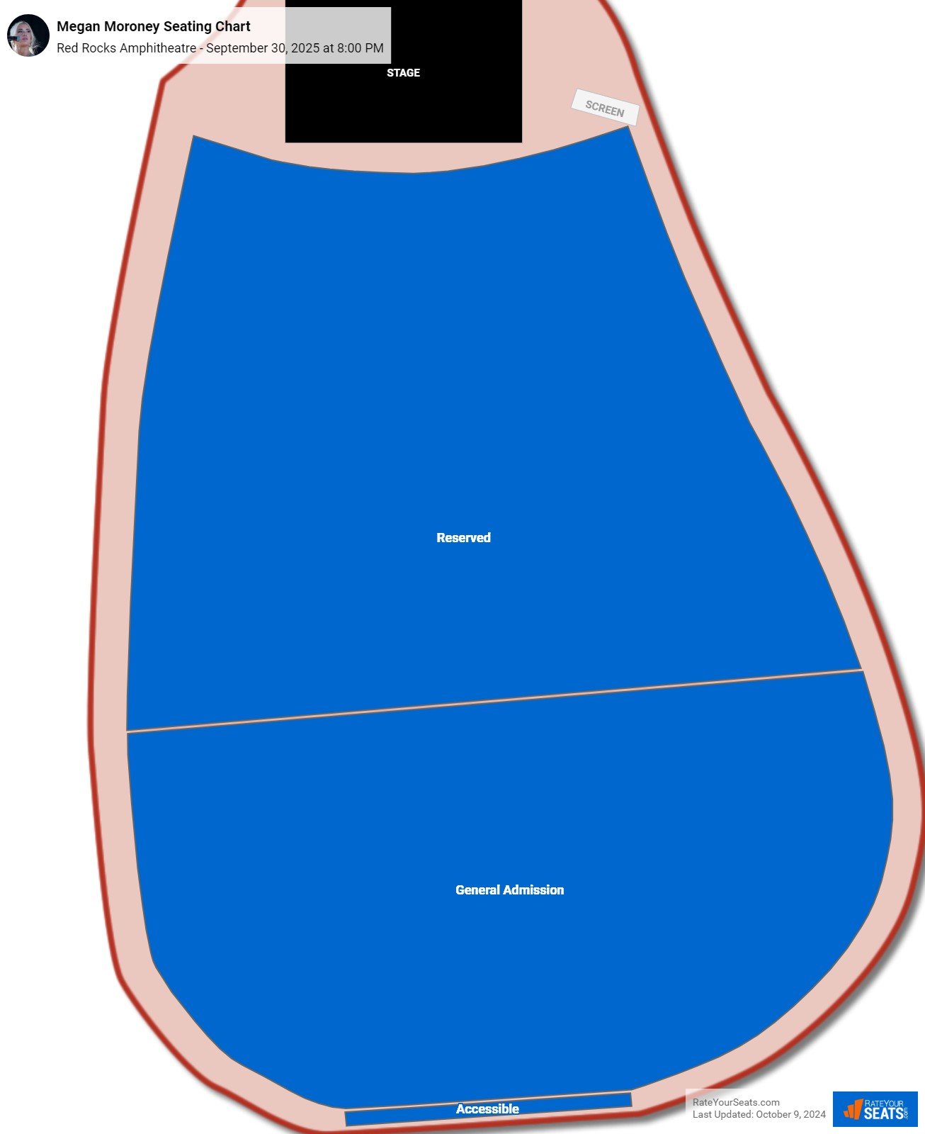 Megan Moroney seating chart Red Rocks Amphitheatre