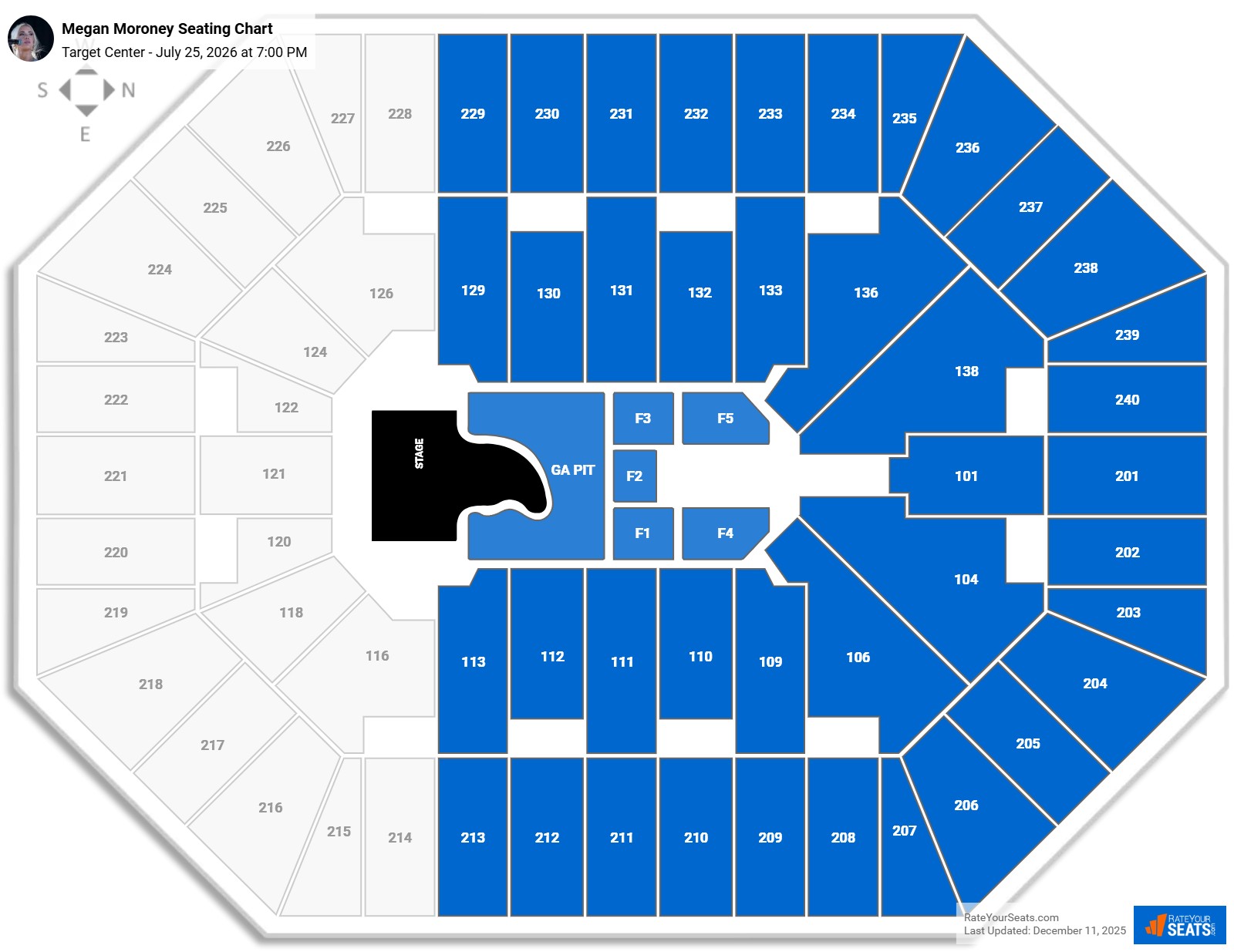 Megan Moroney seating chart Target Center