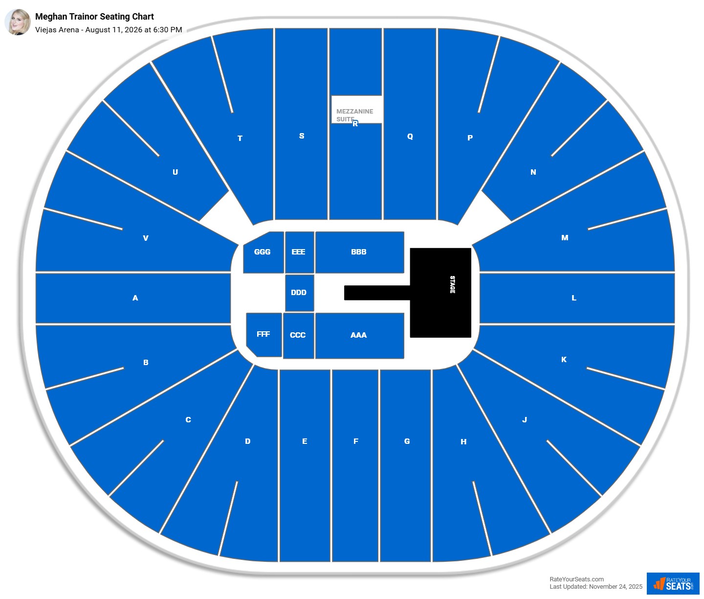 Meghan Trainor seating chart Viejas Arena