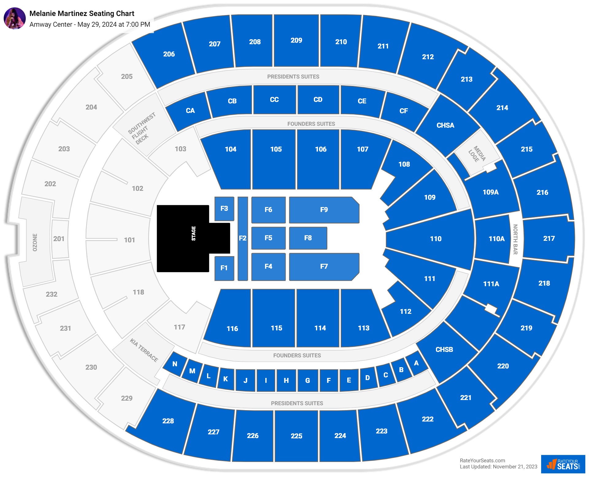 Kia Center Concert Seating Chart