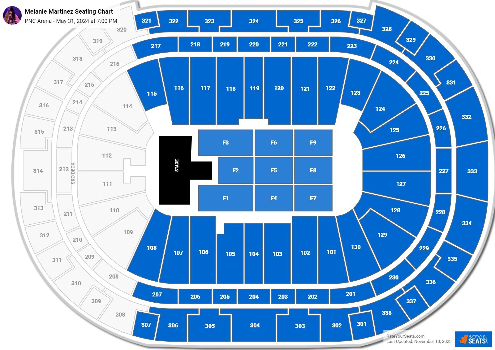 Melanie Martinez seating chart PNC Arena