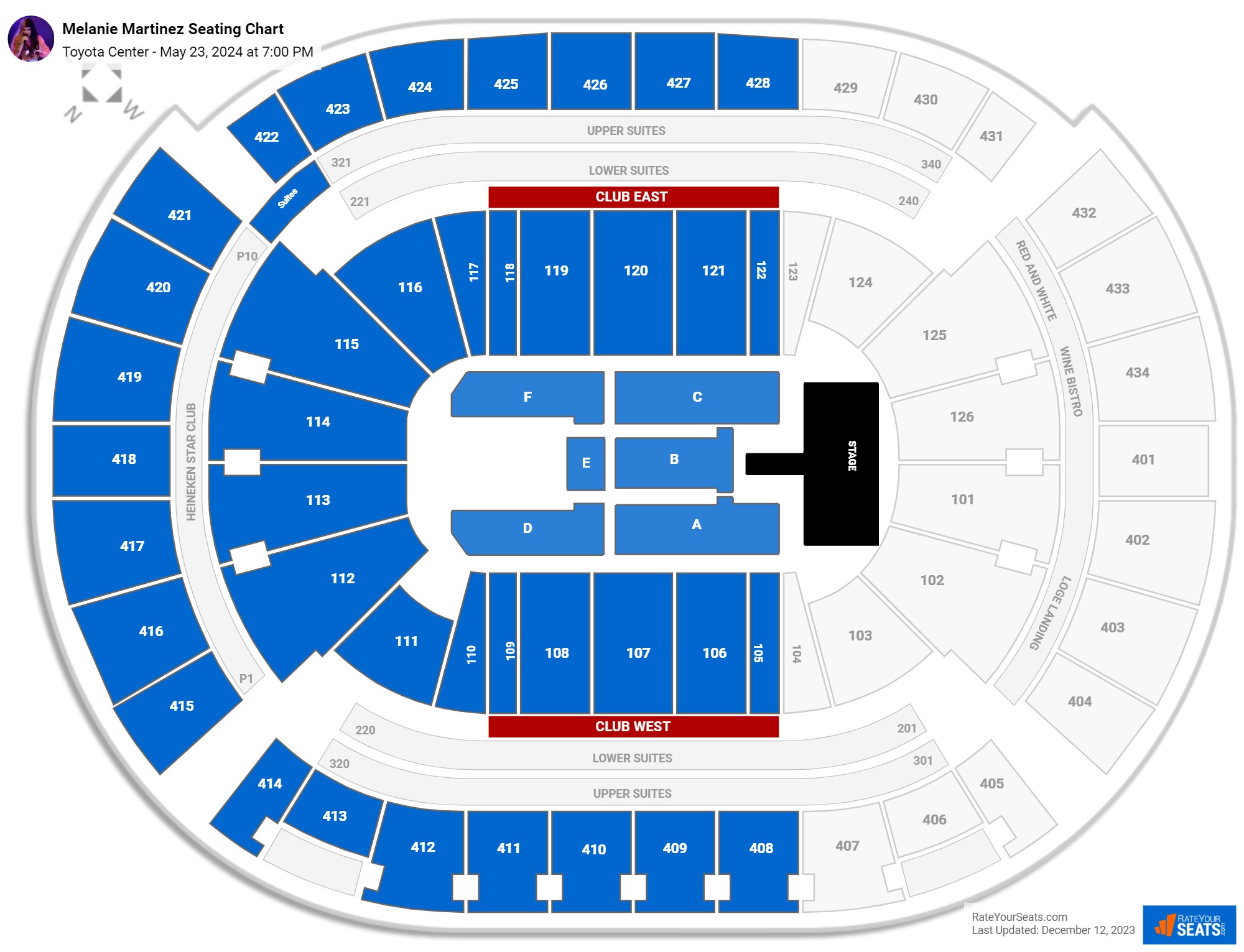 Toyota Center Concert Seating Chart