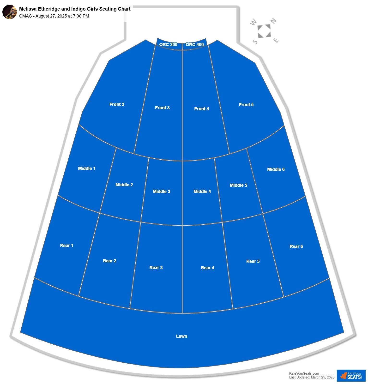 Melissa Etheridge and Indigo Girls seating chart CMAC (Marvin Sands Performing Arts Center)