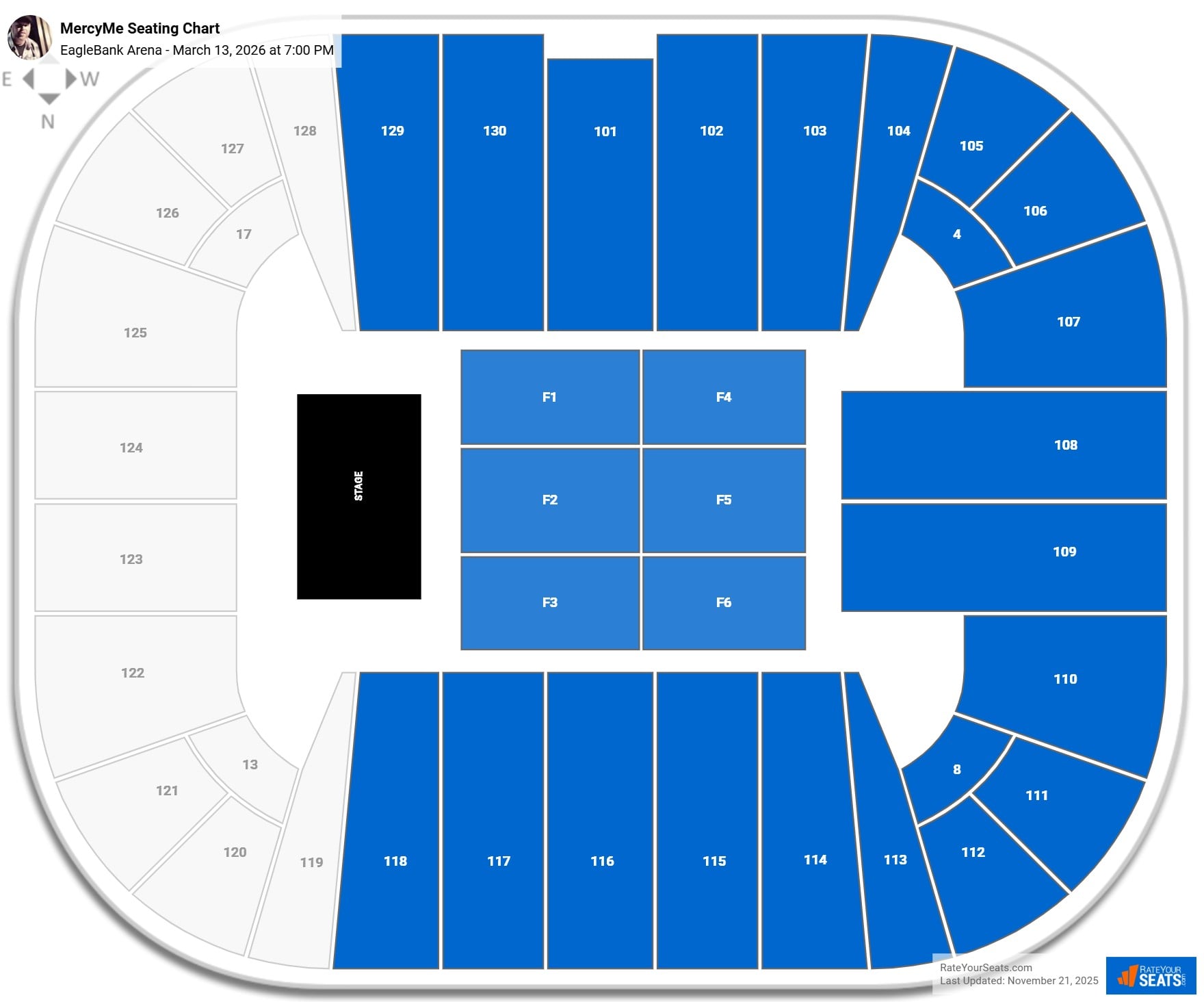 MercyMe seating chart EagleBank Arena