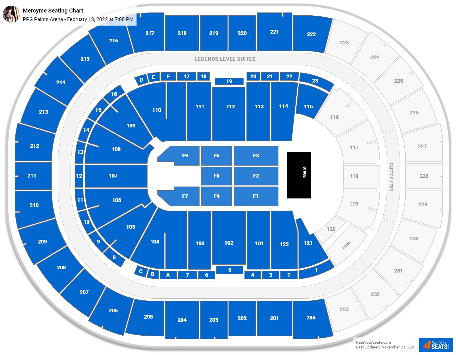 Mercyme seating chart PPG Paints Arena