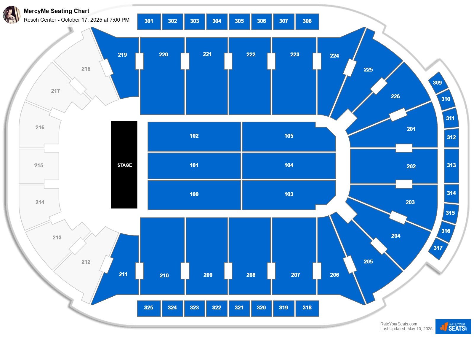 MercyMe seating chart Resch Center