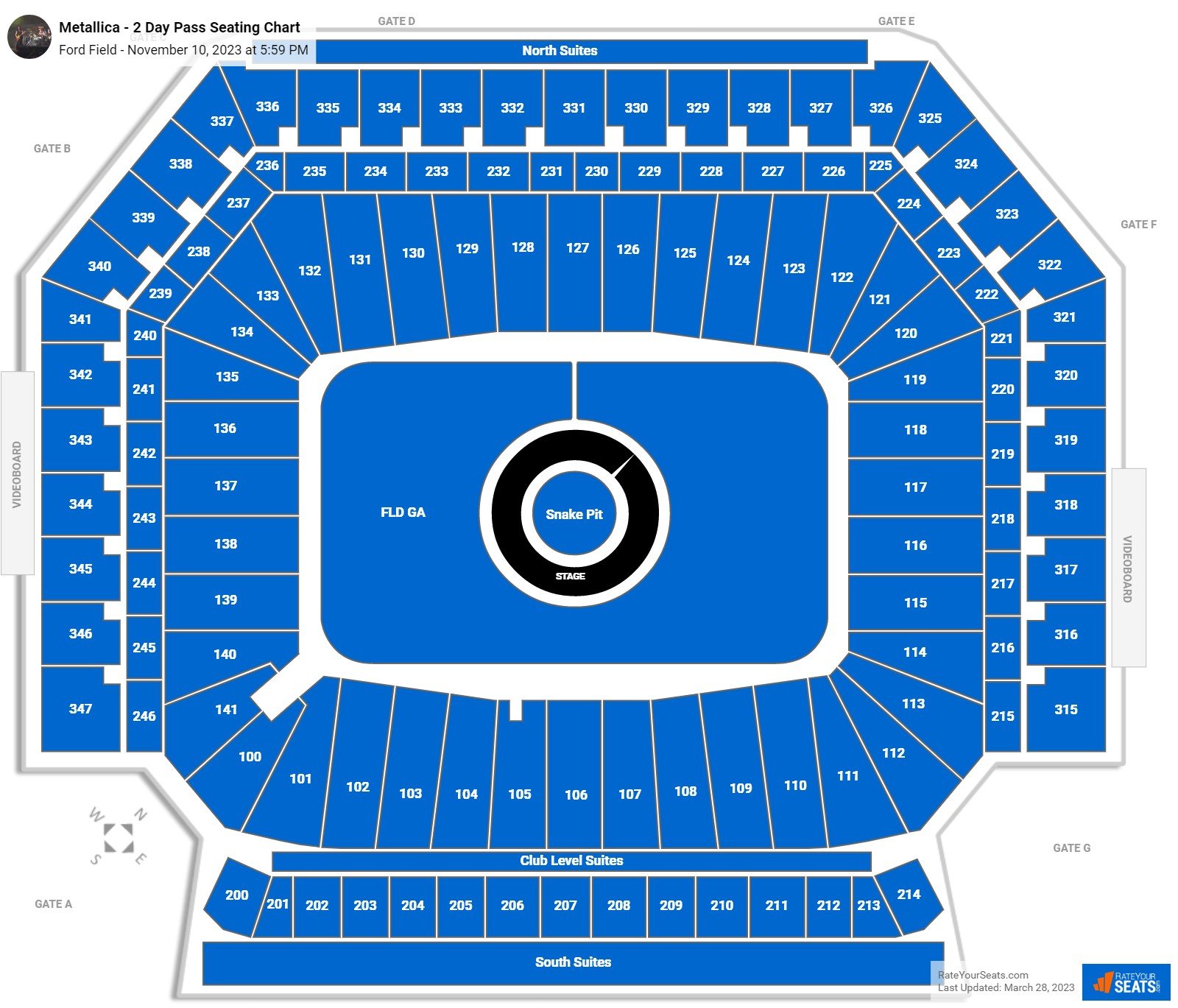 At T Stadium Seating Chart Metallica