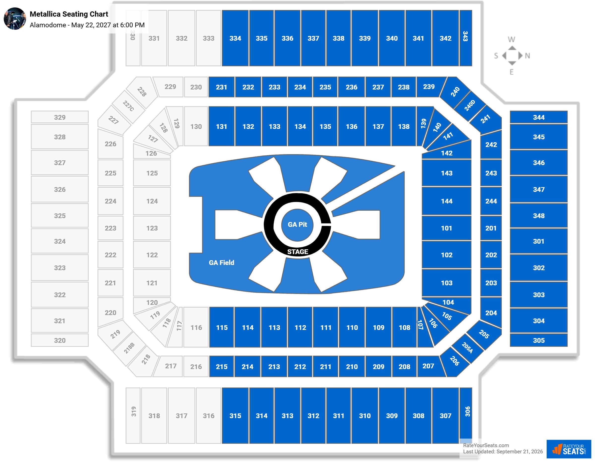Metallica Seating Chart at Alamodome