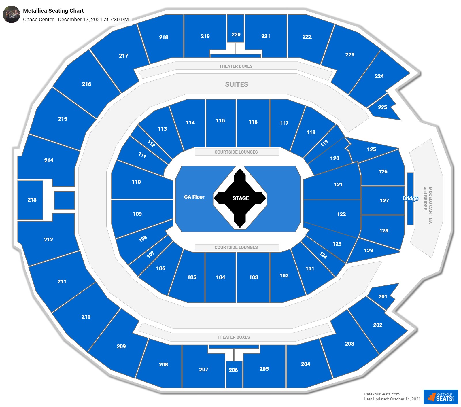 Metallica seating chart Chase Center