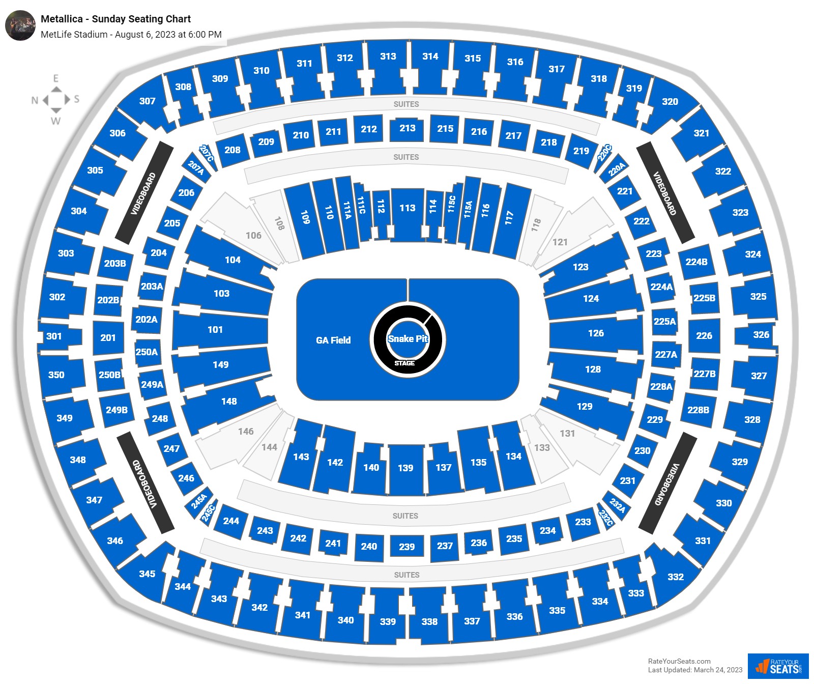 MetLife Stadium Concert Seating Chart