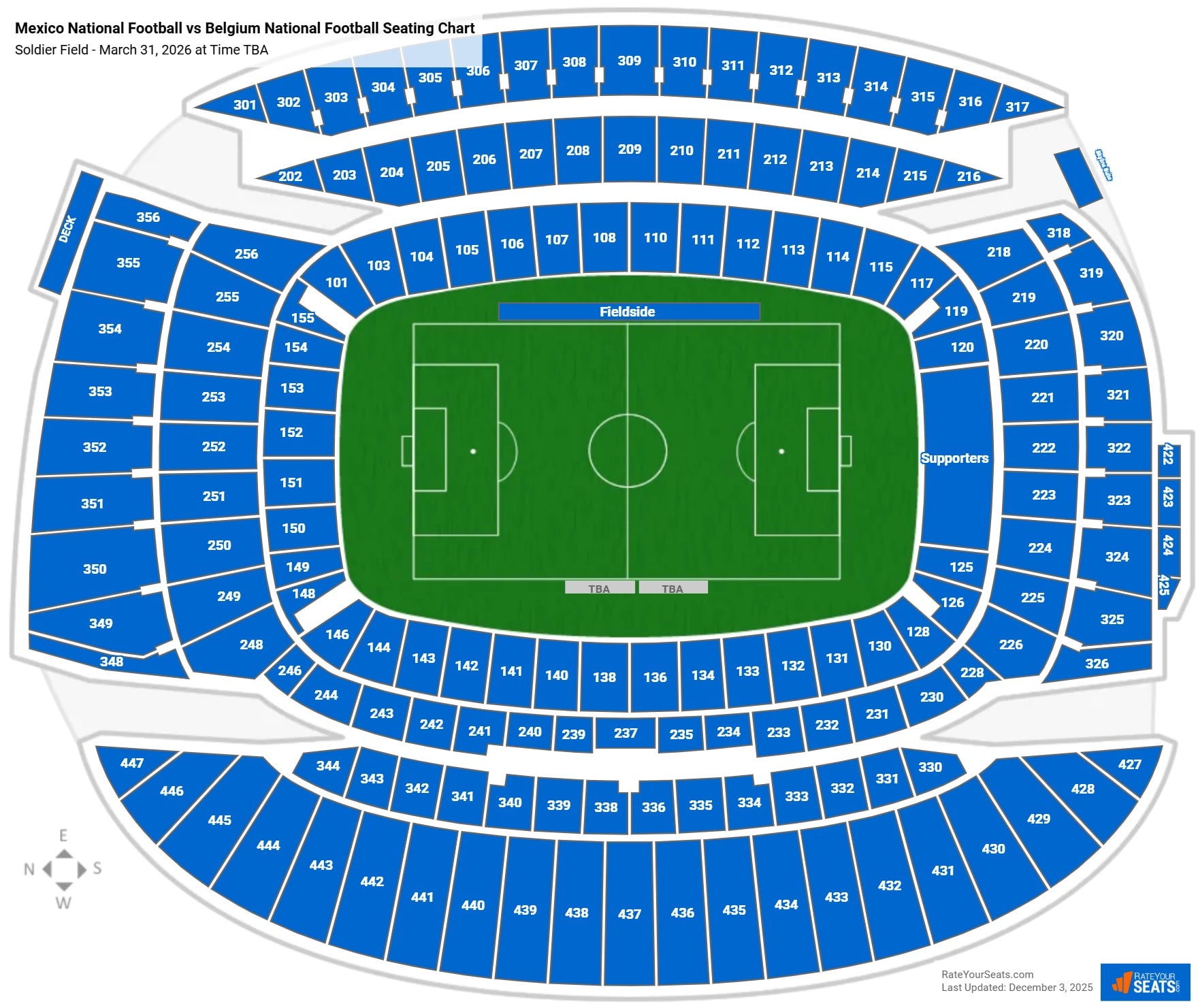 Mexico National Football vs Belgium National Football seating chart Soldier Field