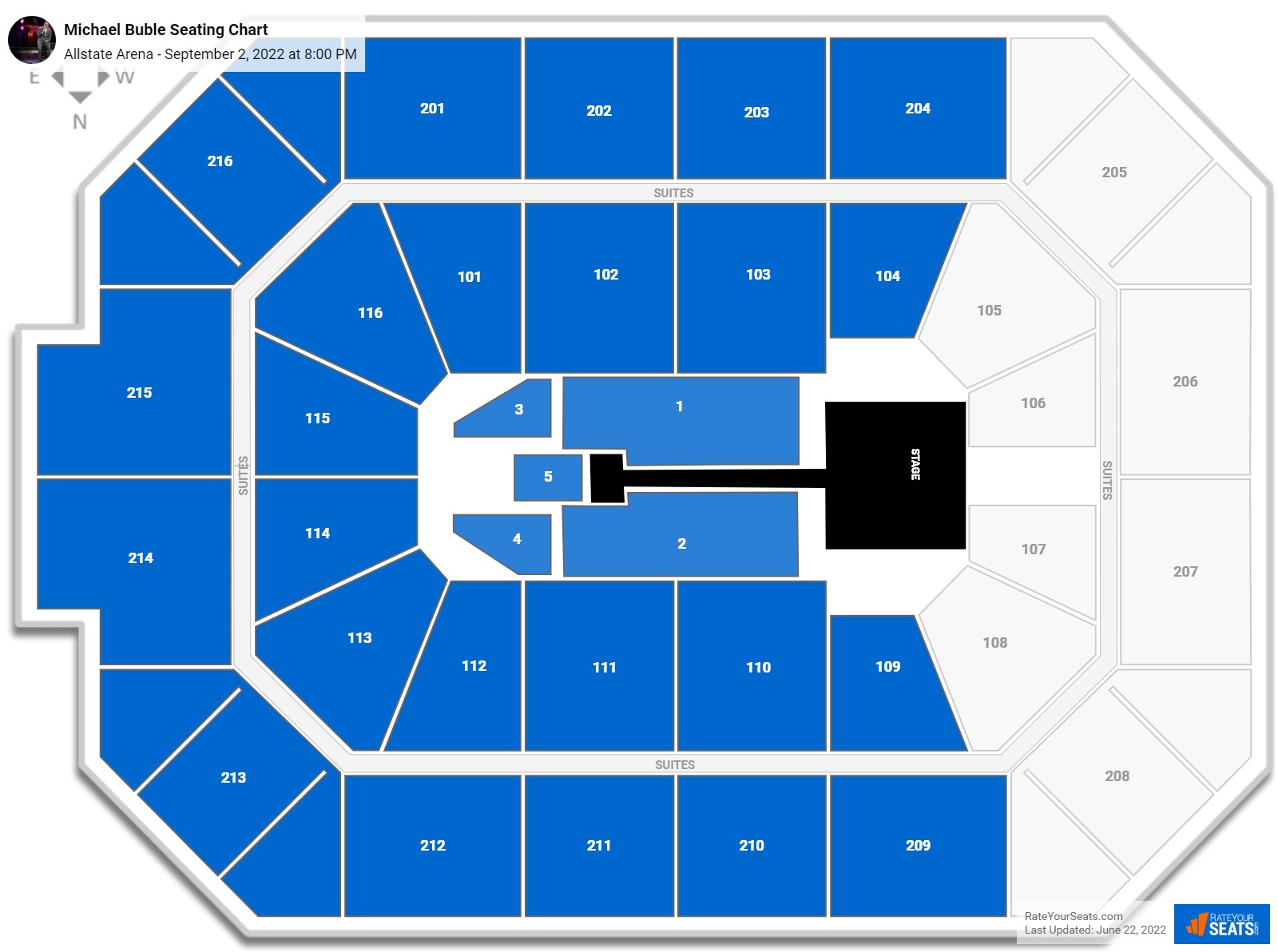 Michael Buble seating chart Allstate Arena