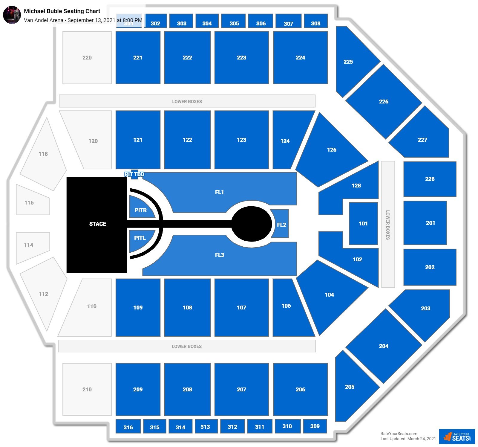 Michael Buble seating chart Van Andel Arena