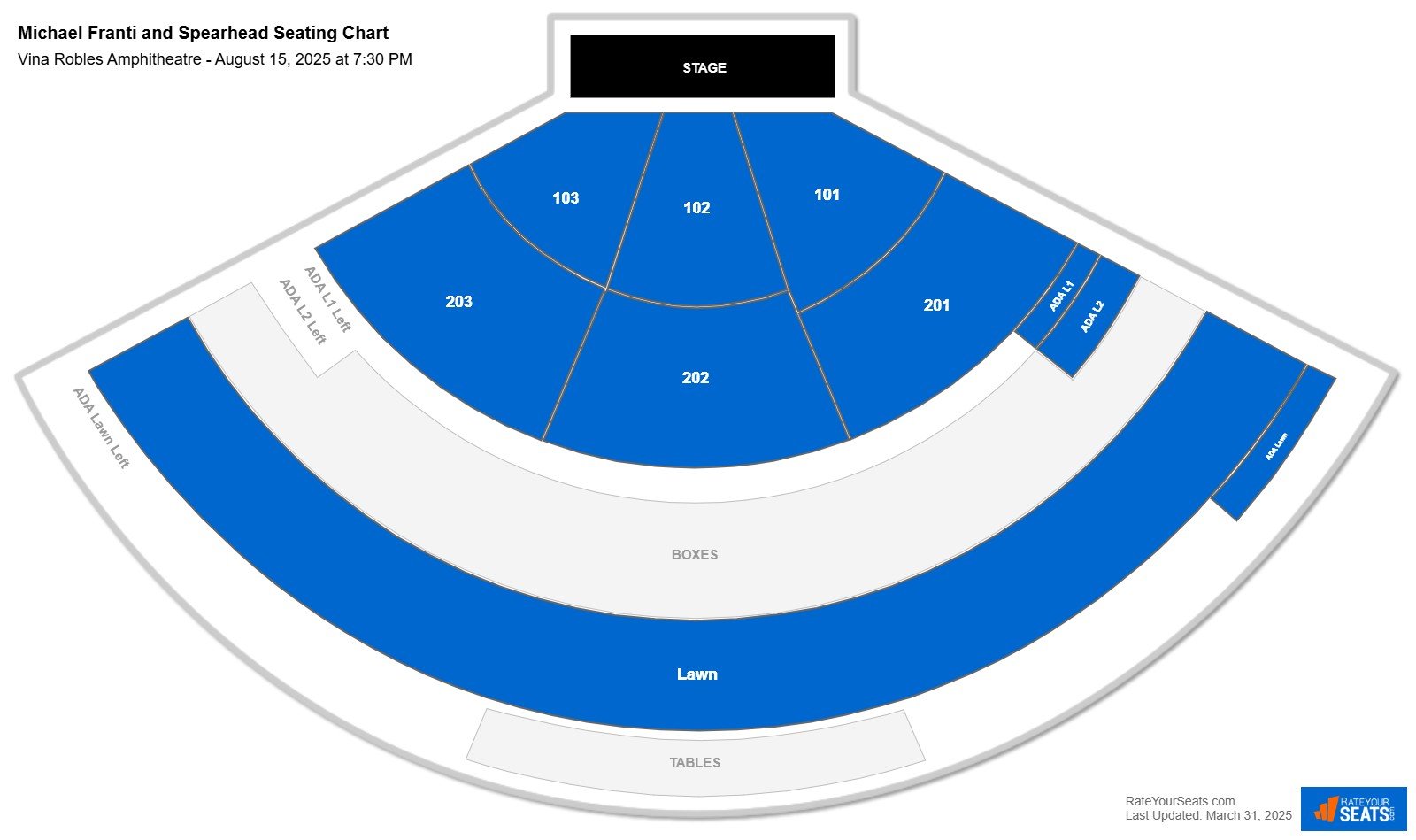 Michael Franti and Spearhead seating chart Vina Robles Amphitheatre