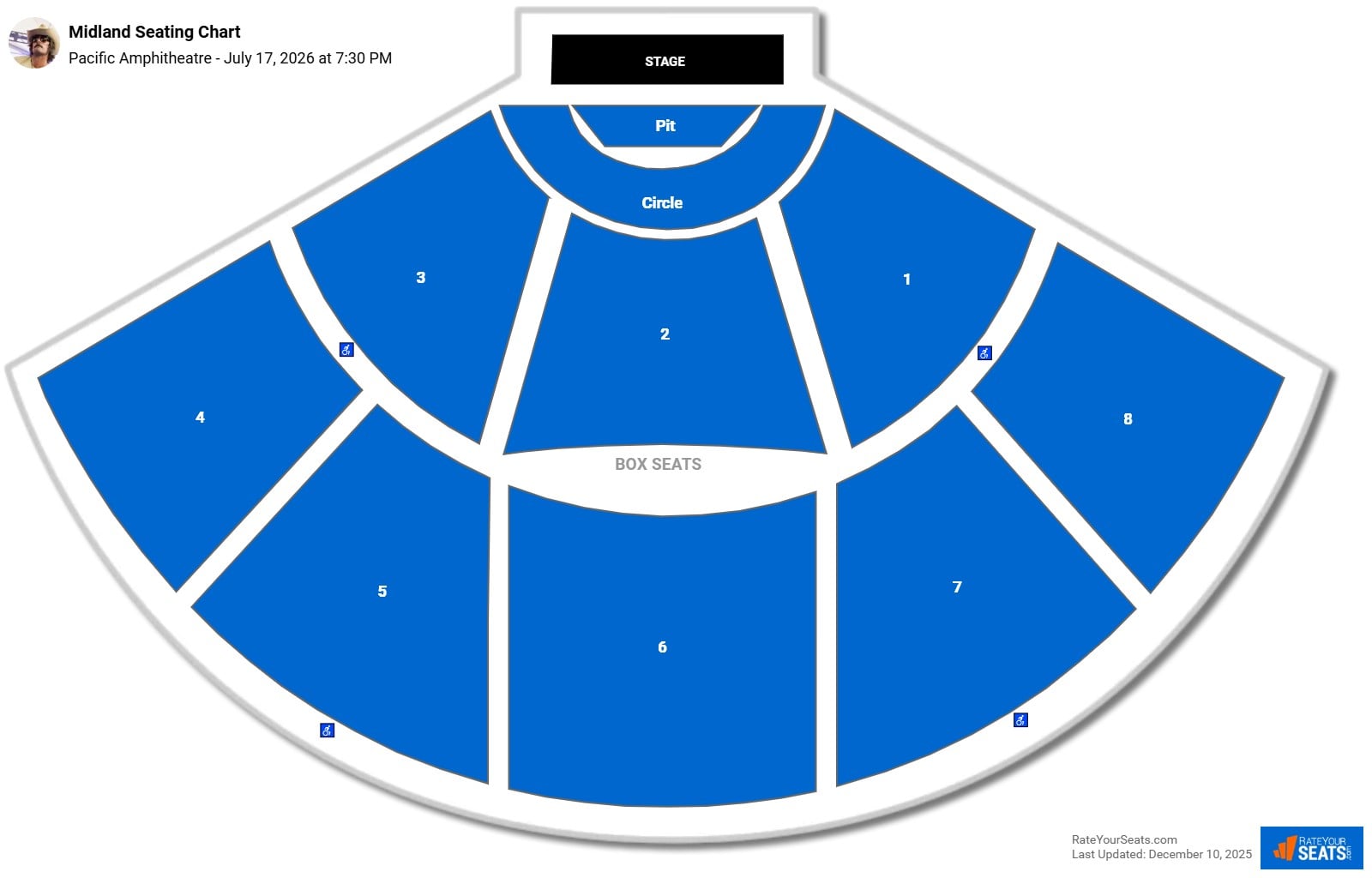 Midland seating chart Pacific Amphitheatre