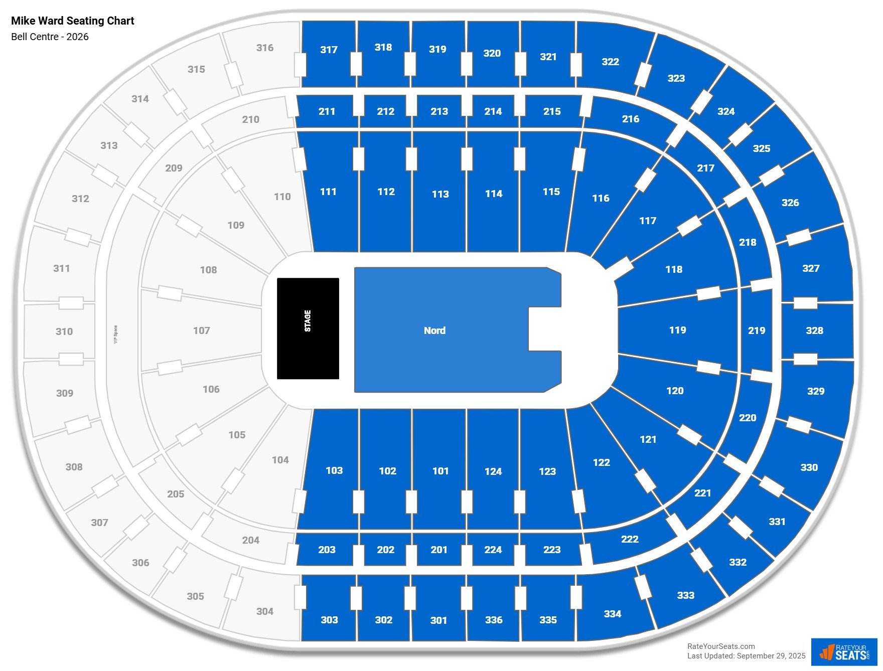 Mike Ward seating chart Bell Centre