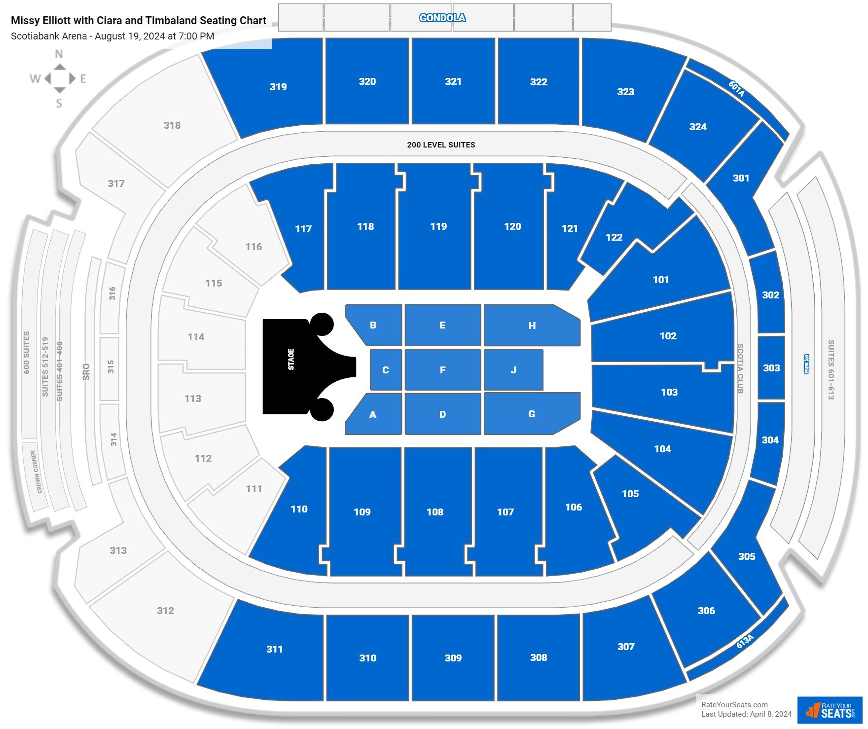 Missy Elliott with Ciara and Timbaland seating chart Scotiabank Arena