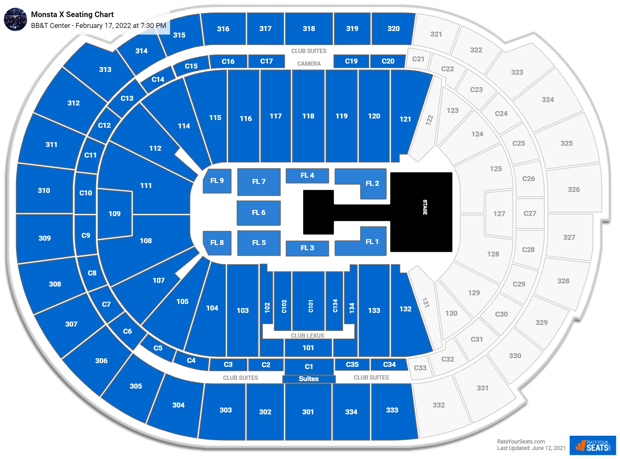 Monsta X seating chart FLA Live Arena