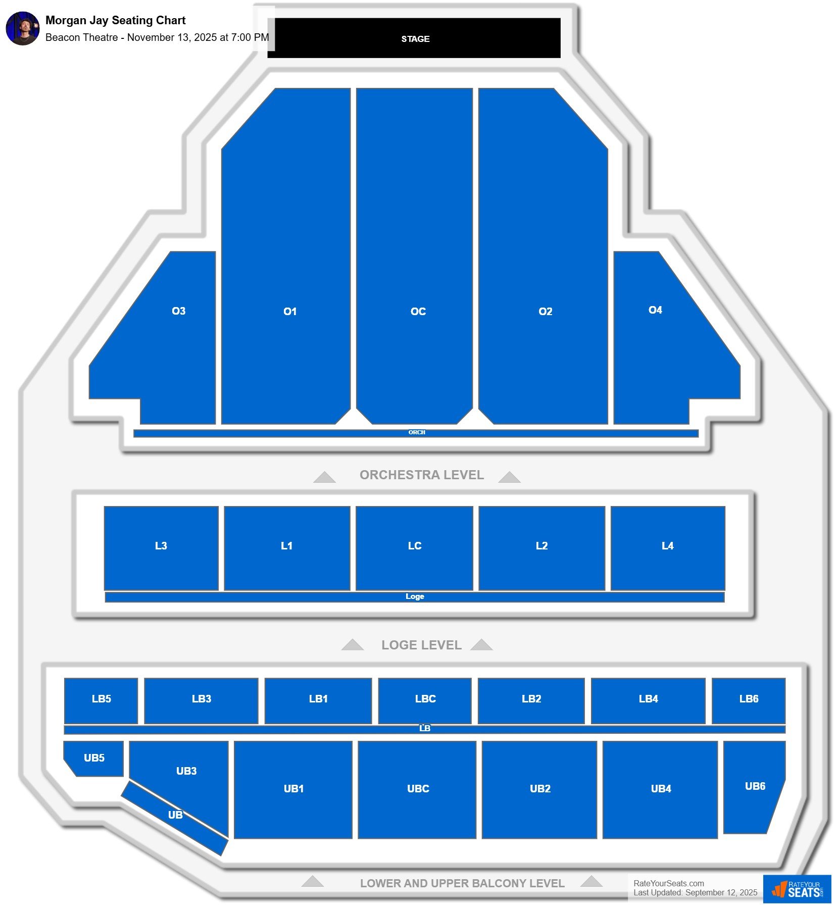 Morgan Jay seating chart Beacon Theatre
