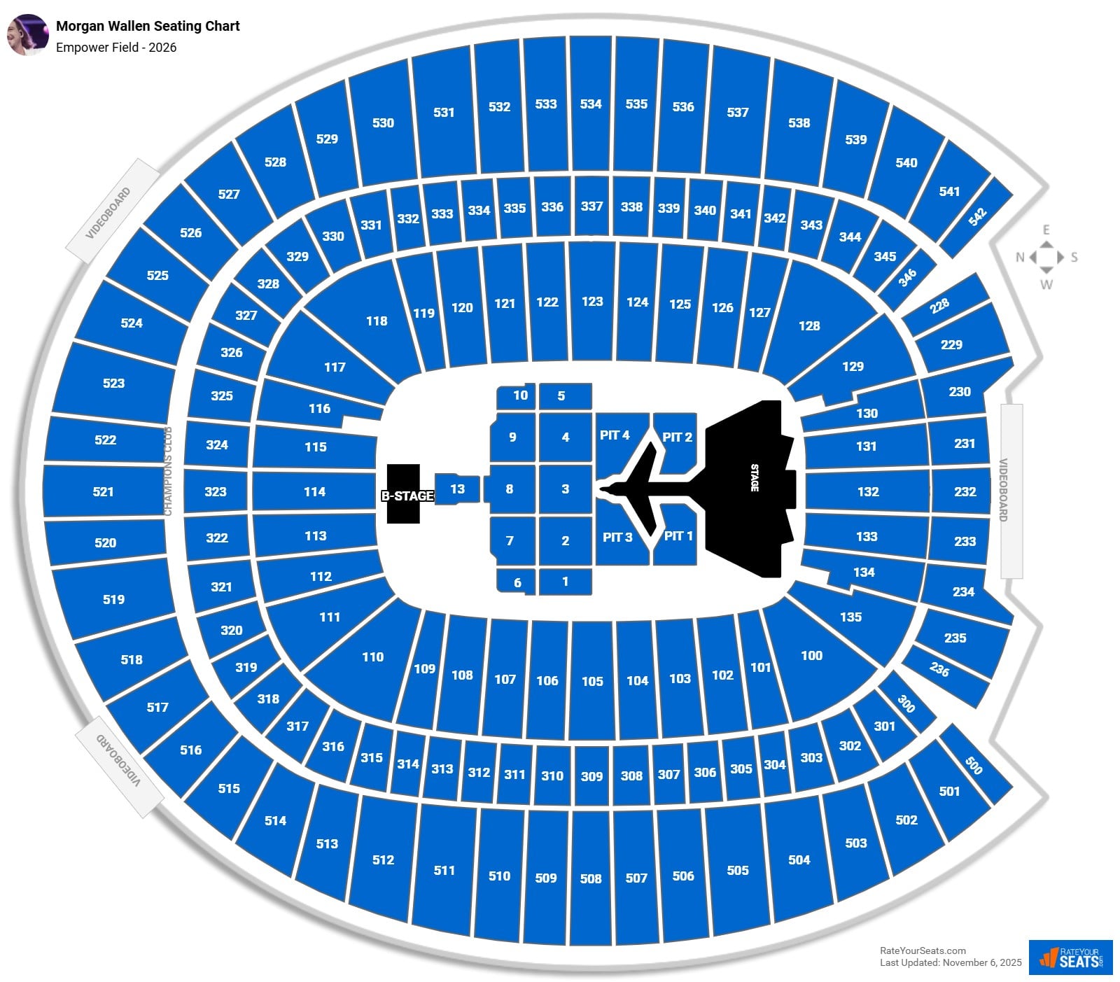 Morgan Wallen seating chart Empower Field (at Mile High)