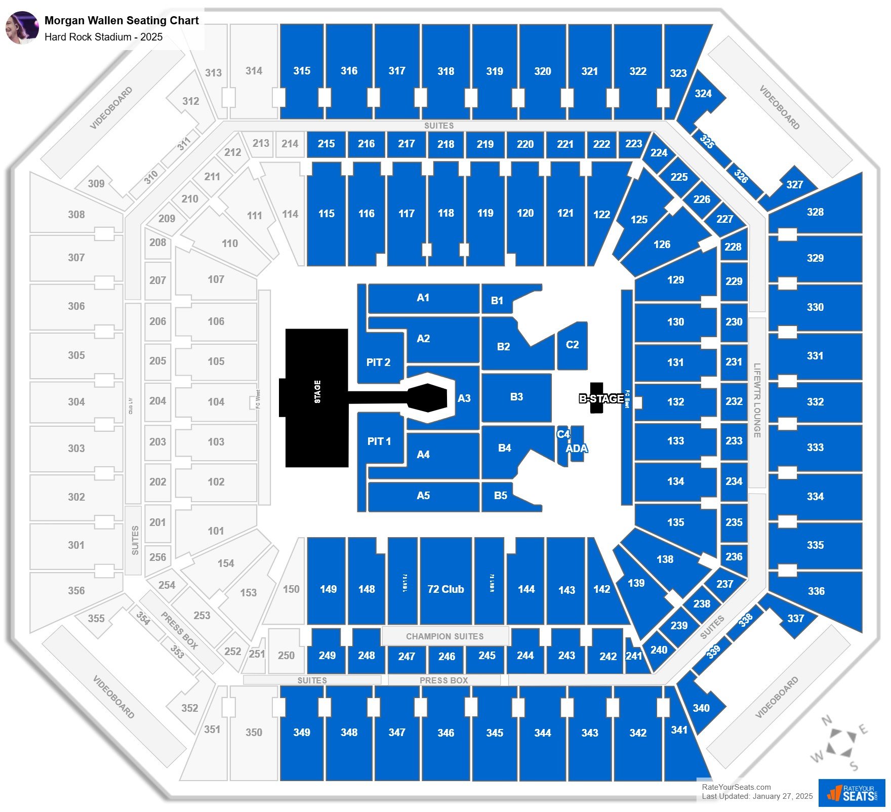 Morgan Wallen seating chart Hard Rock Stadium