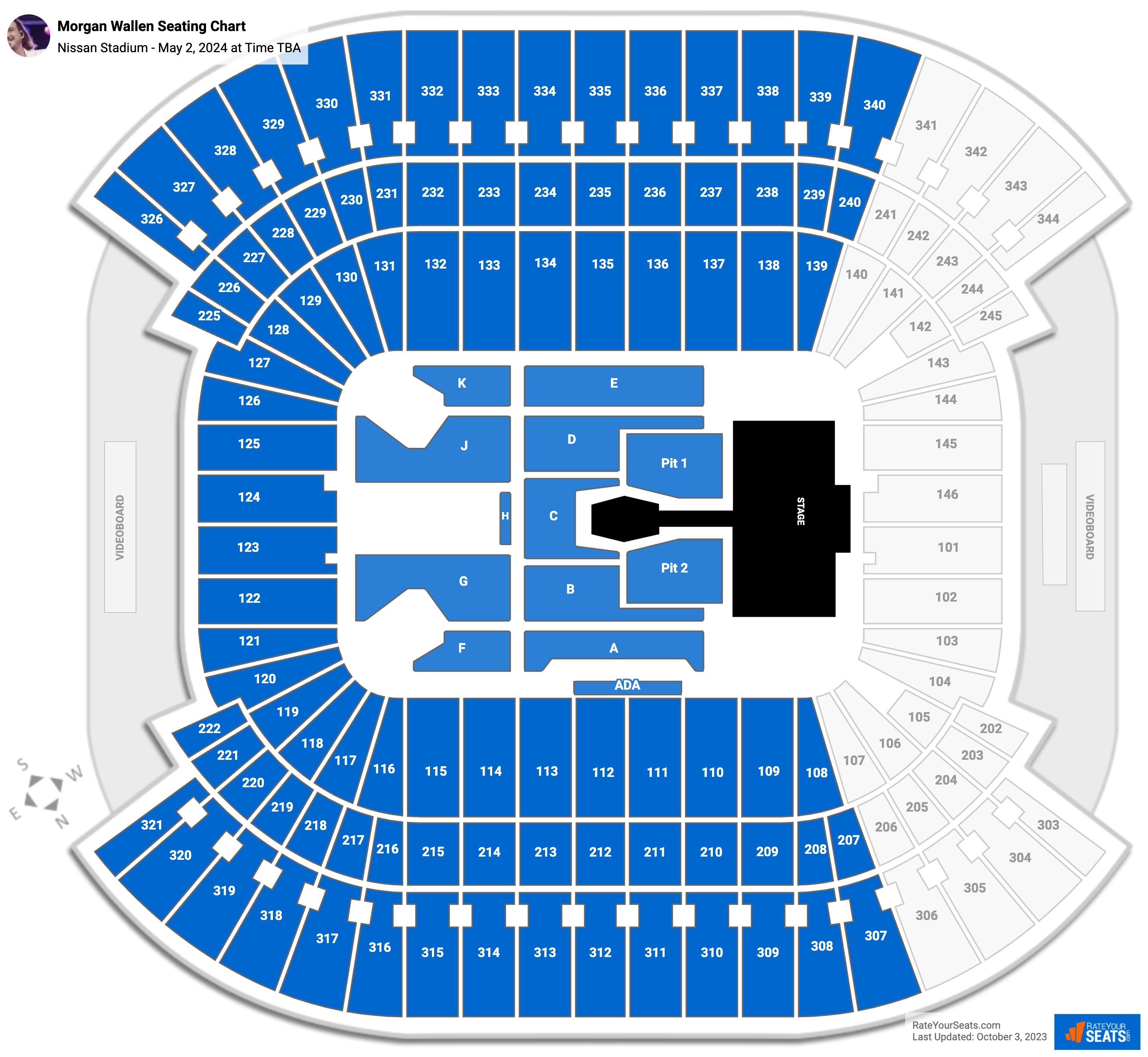 Tennessee Titans Interactive Seating Chart with Seat Views