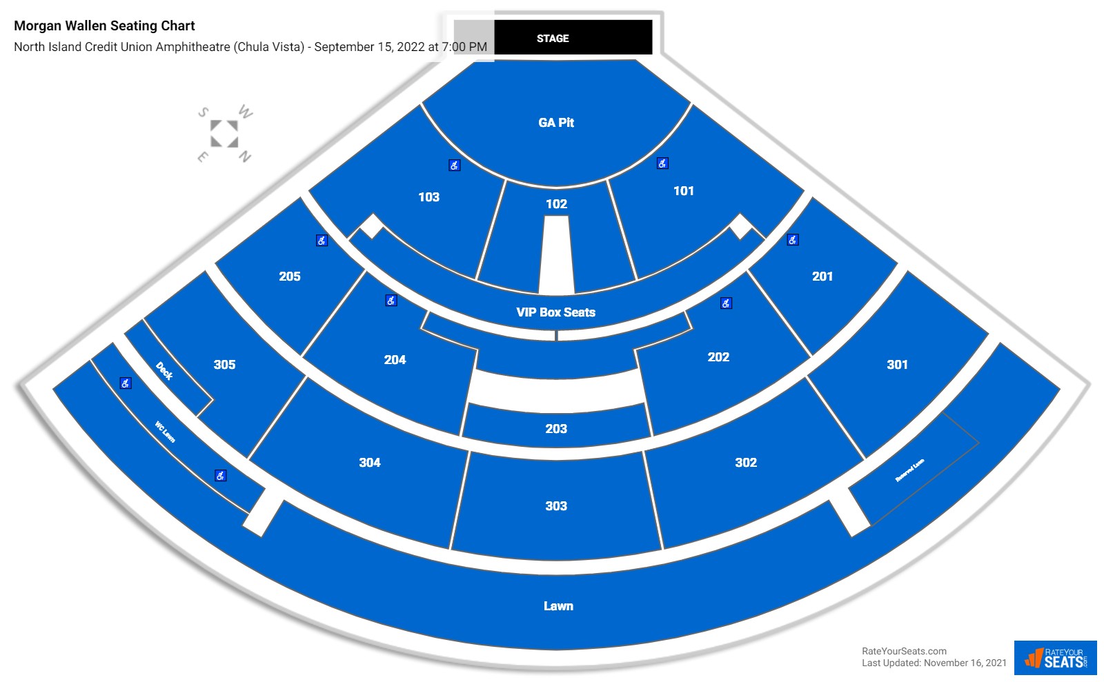 Morgan Wallen seating chart North Island Credit Union Amphitheatre (Chula Vista)