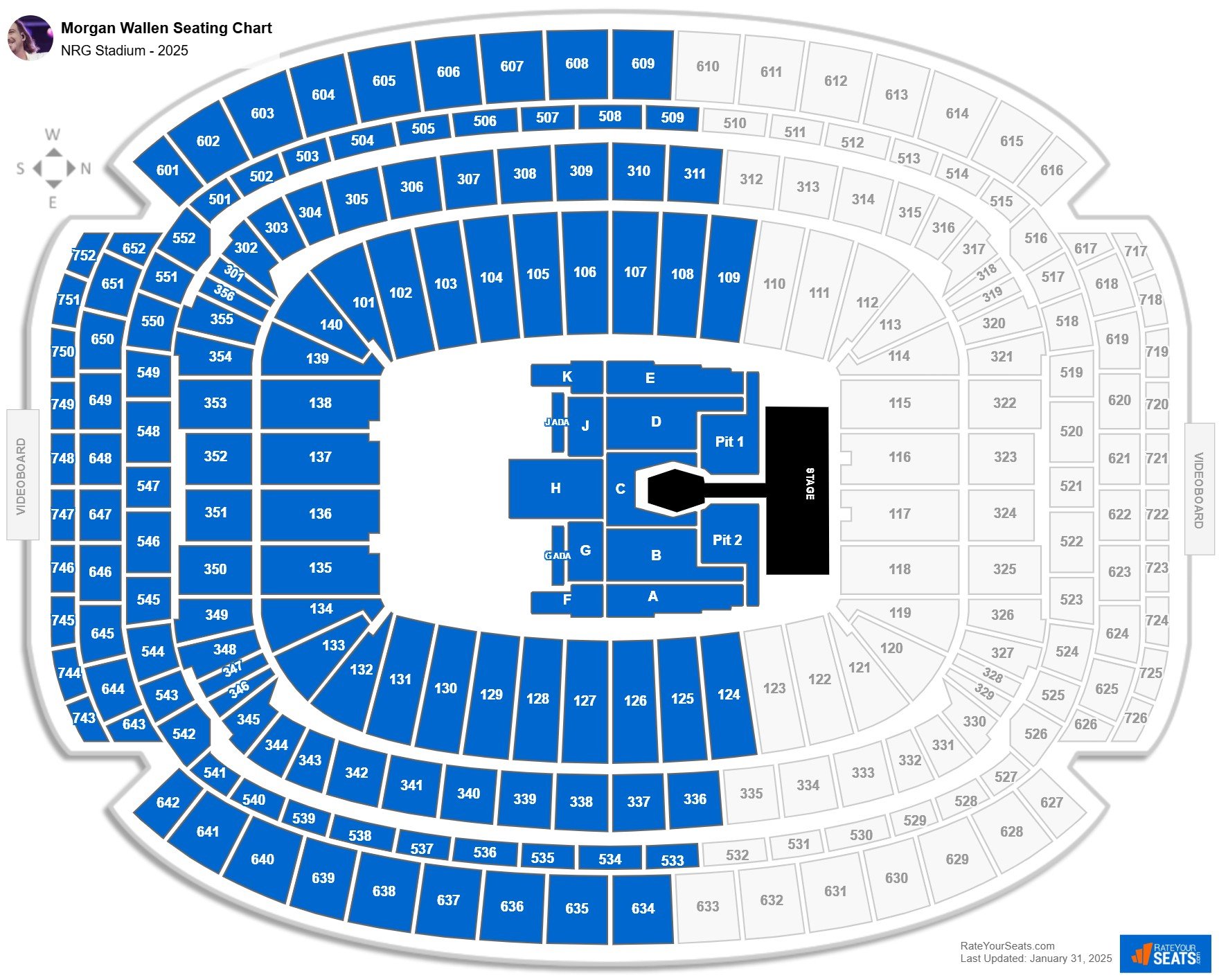 Morgan Wallen seating chart NRG Stadium