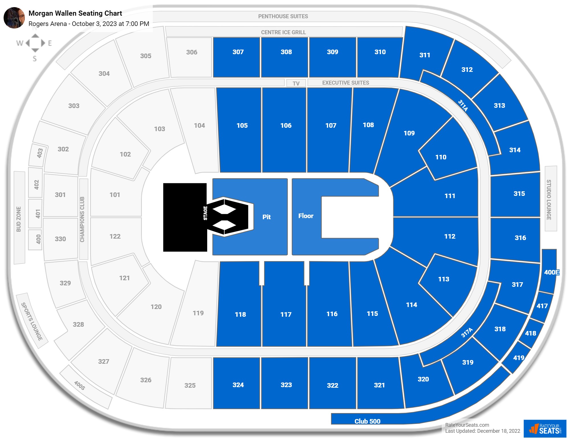 Rogers Arena Concert Seating Chart
