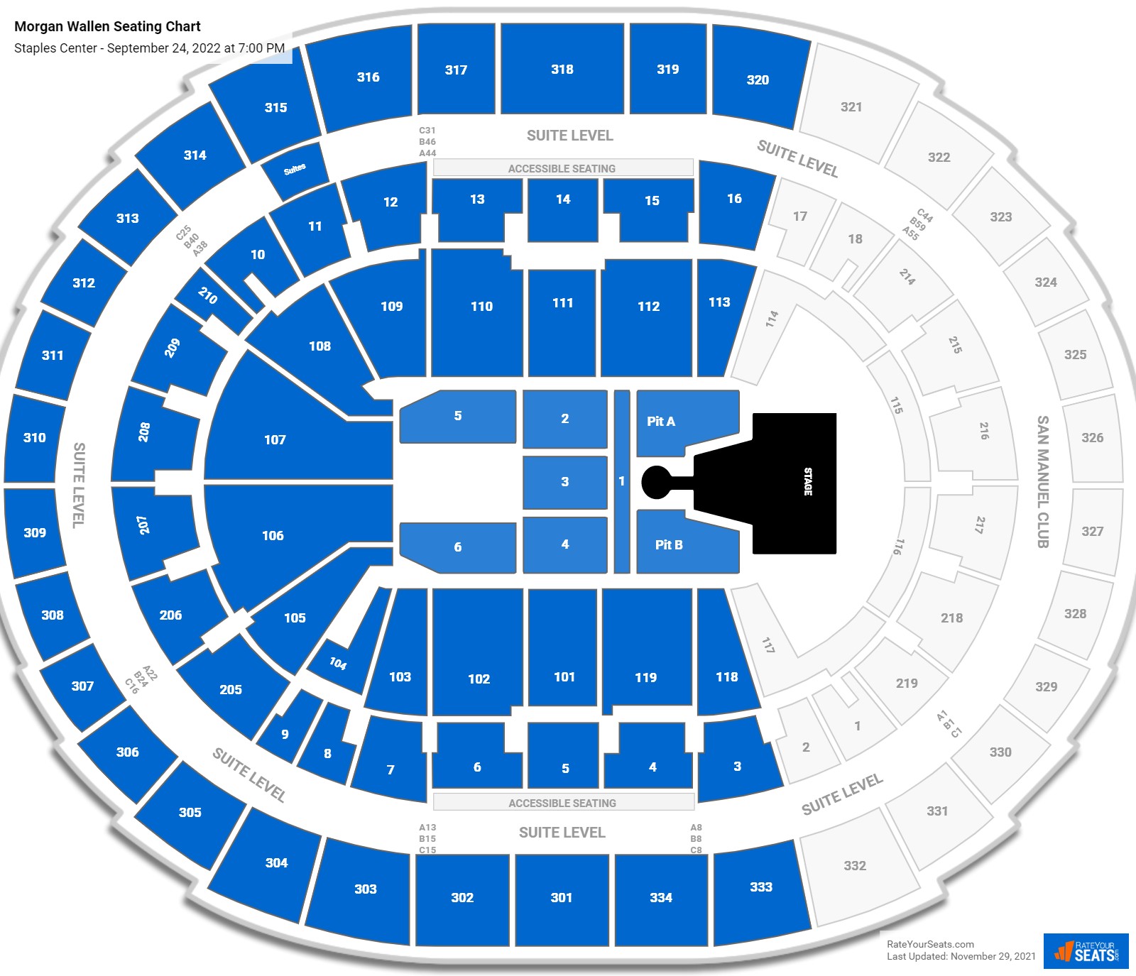 Morgan Wallen seating chart Staples Center