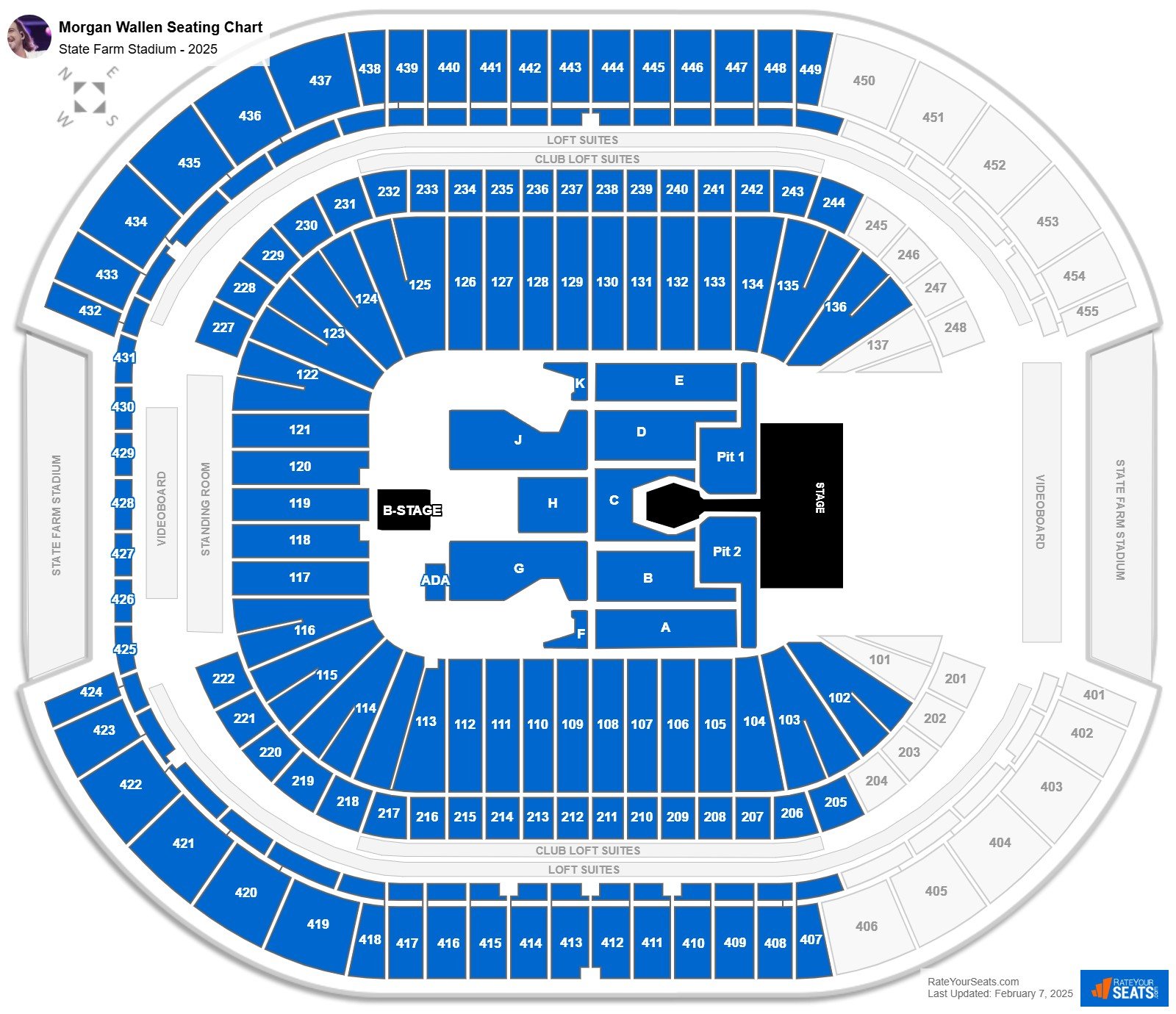 Morgan Wallen seating chart State Farm Stadium