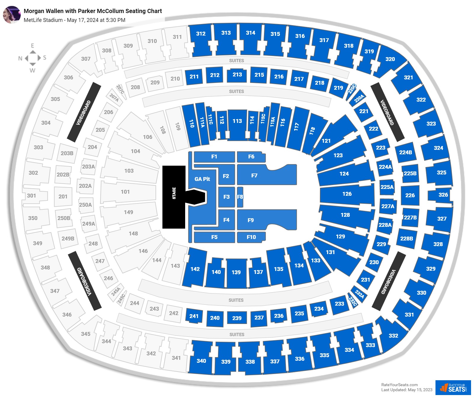 Morgan Wallen with Parker McCollum seating chart MetLife Stadium