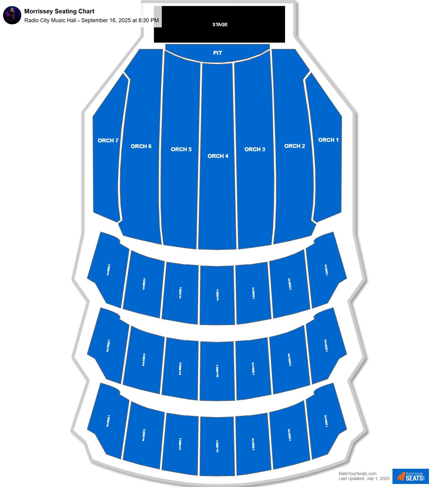 Morrissey seating chart Radio City Music Hall