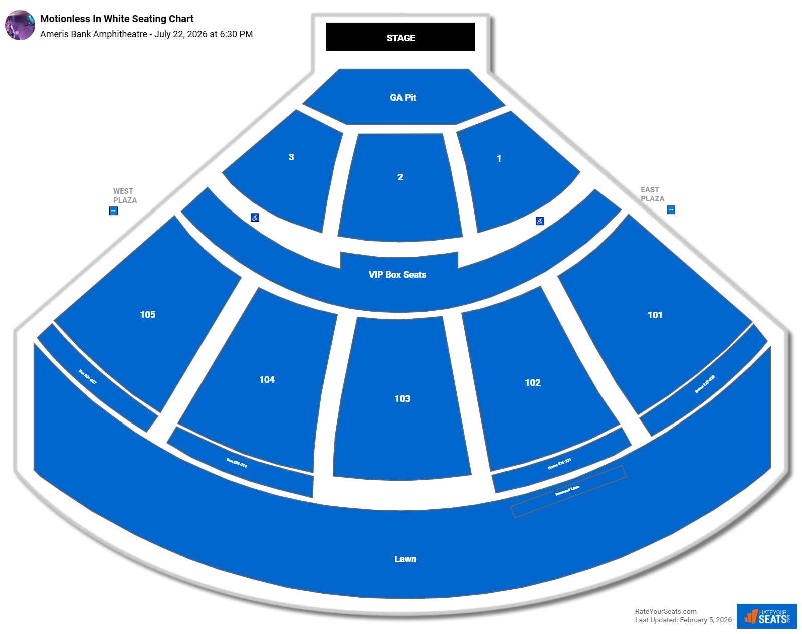 Motionless In White seating chart Ameris Bank Amphitheatre