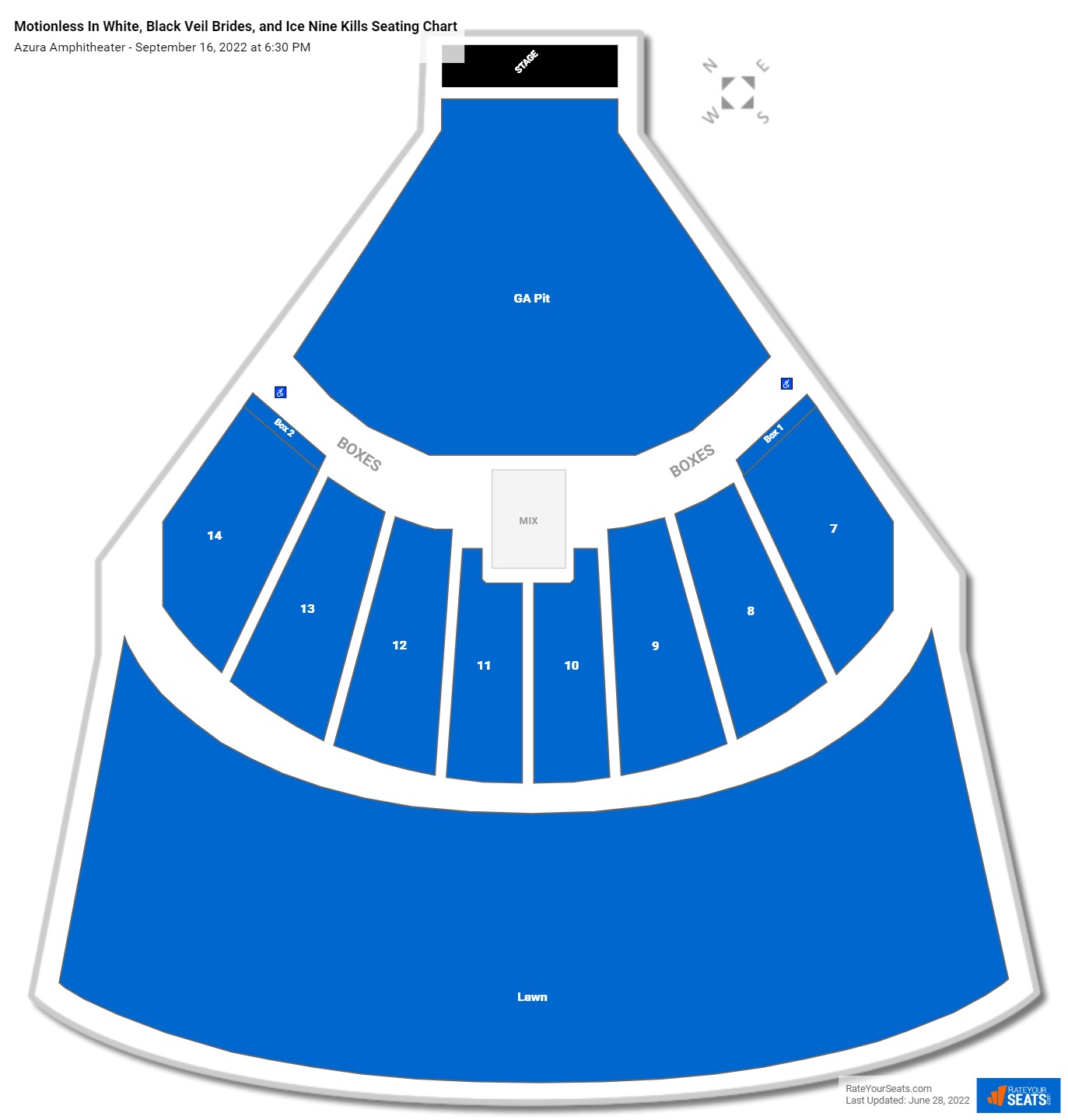 Trinity of Terror Tour - Motionless In White, Black Veil Brides, and Ice Nine Kills seating chart Azura Amphitheater