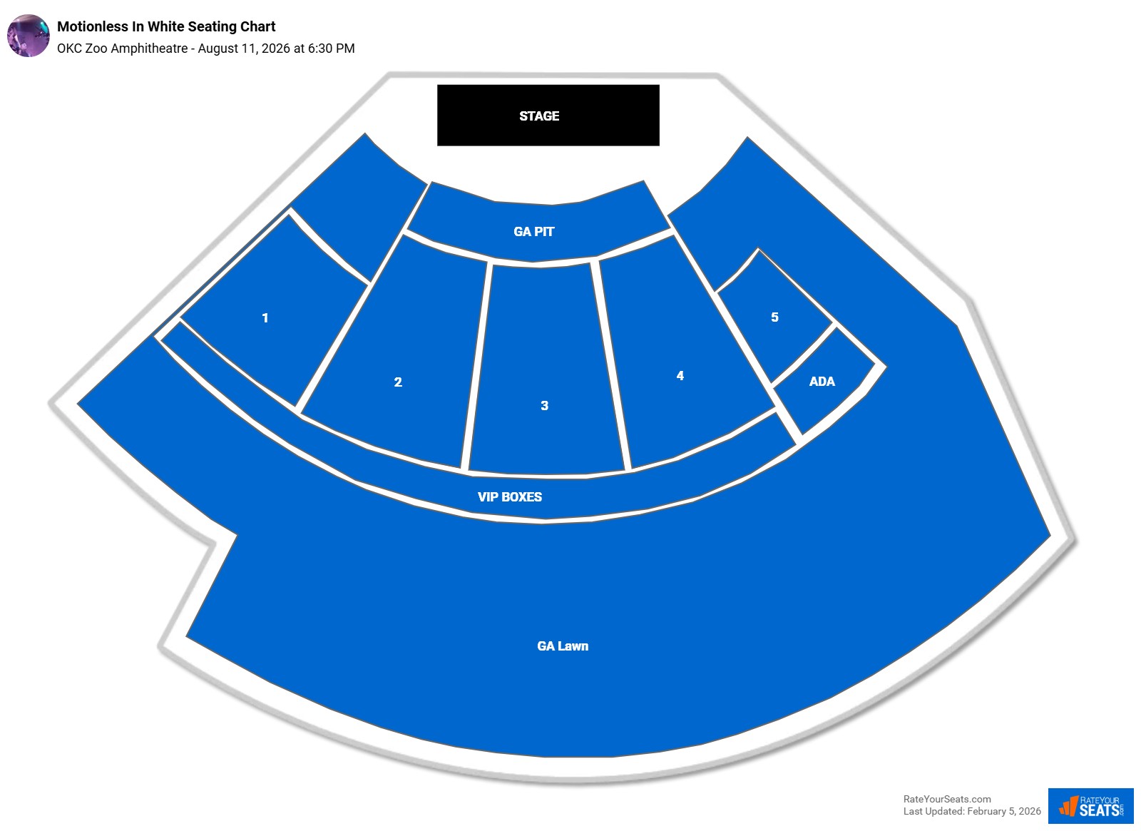 Motionless In White seating chart OKC Zoo Amphitheatre