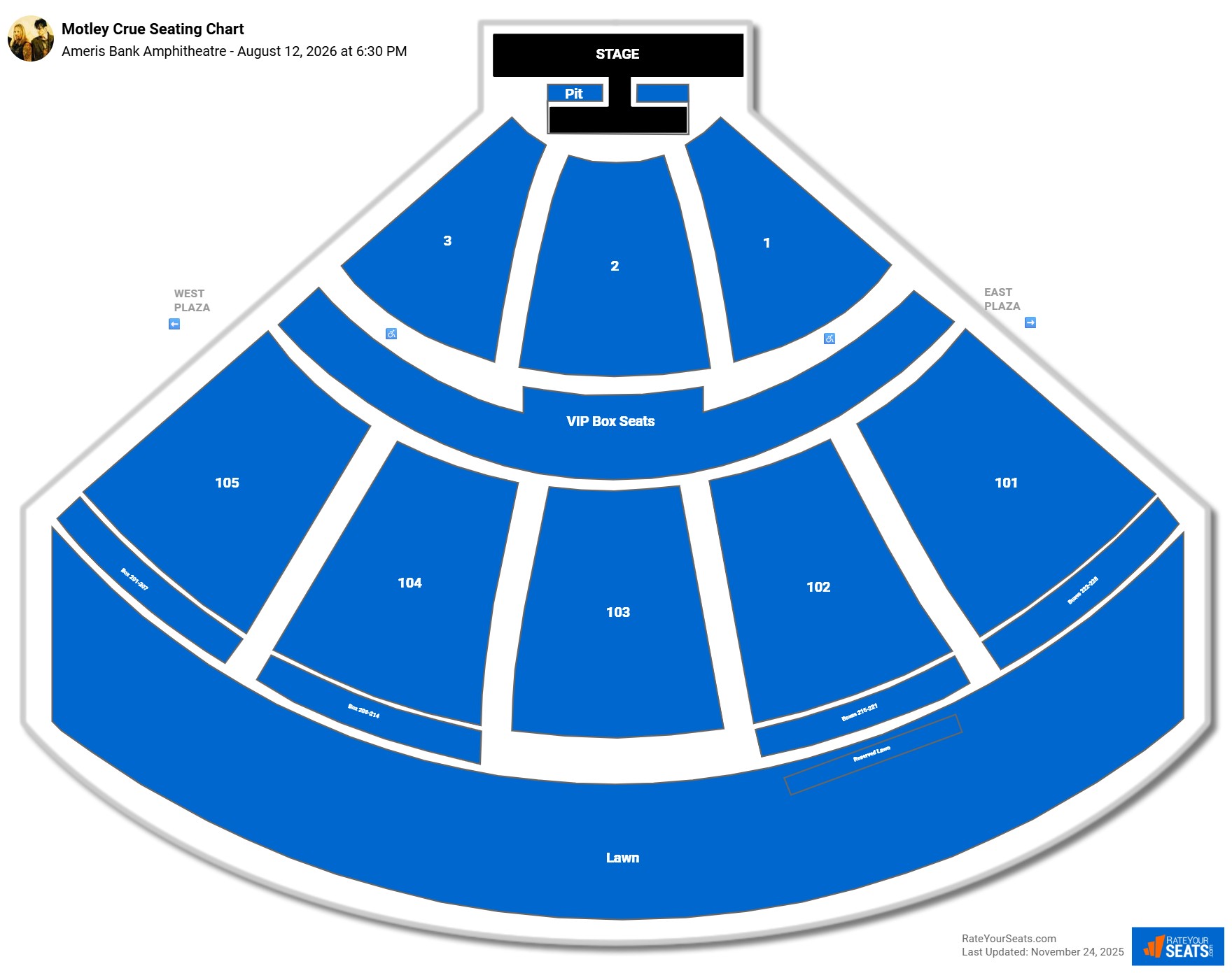 Motley Crue seating chart Ameris Bank Amphitheatre