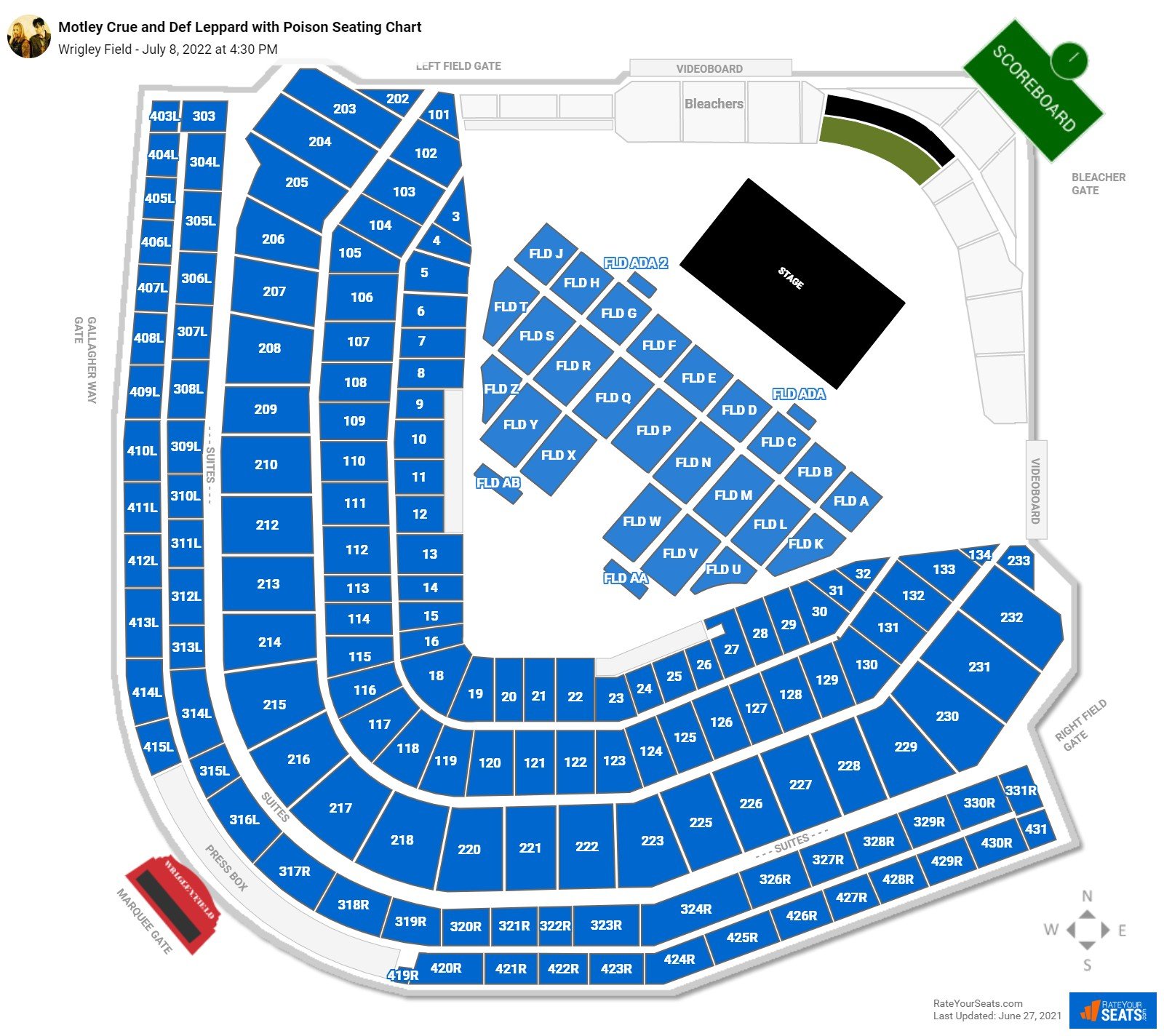 Target Field Concert Seating Chart