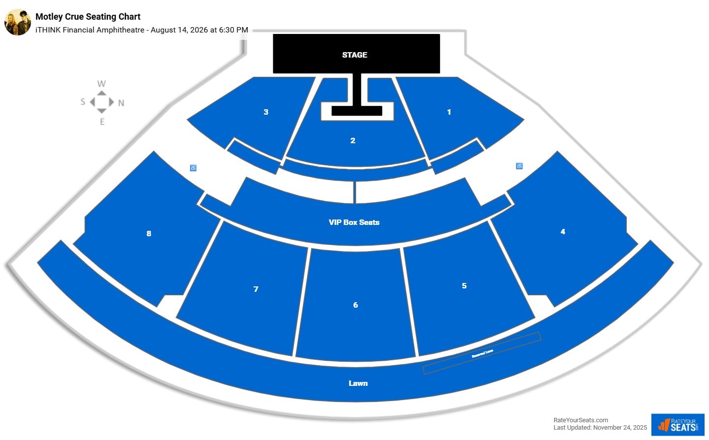 Motley Crue seating chart iTHINK Financial Amphitheatre