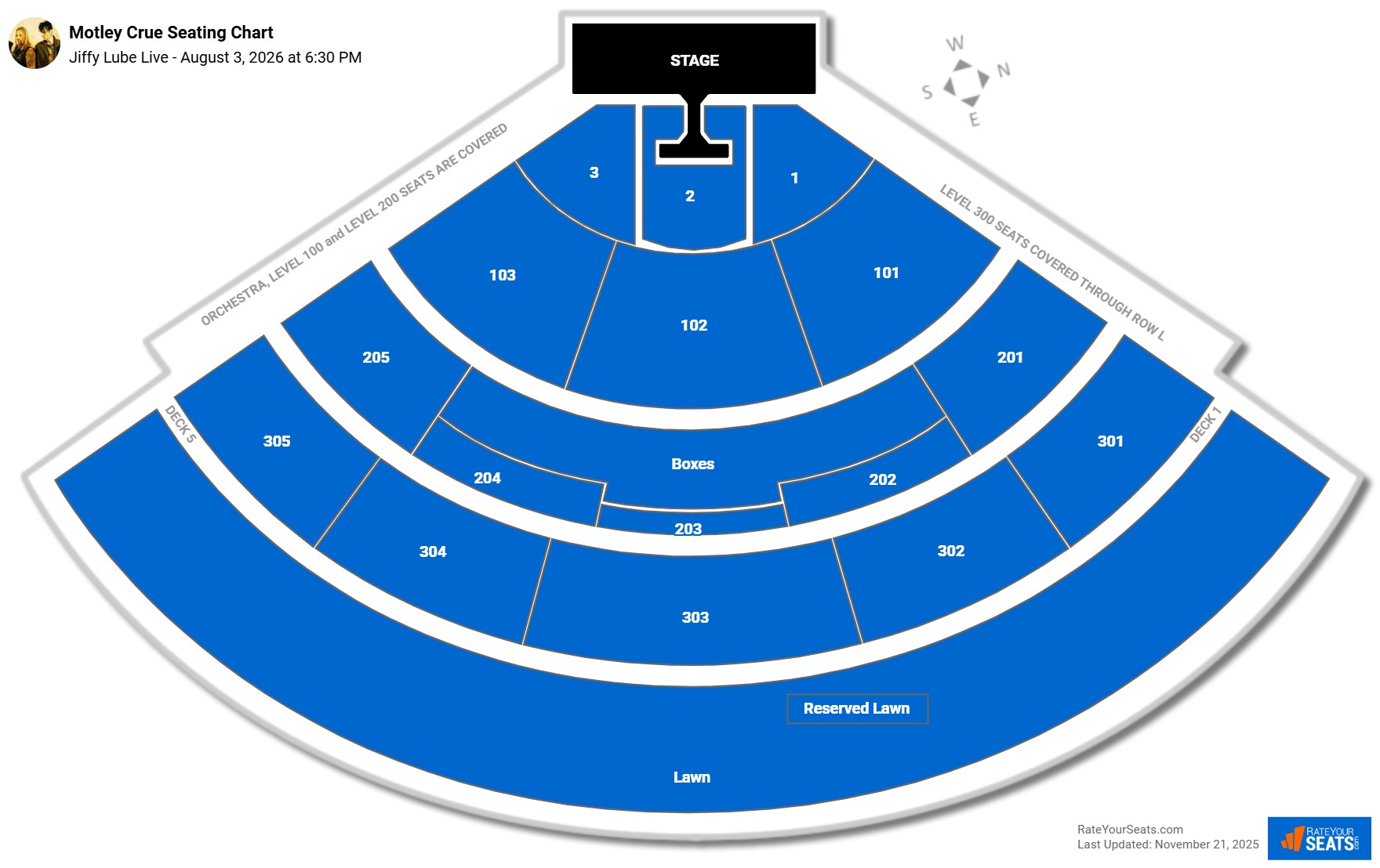 Motley Crue seating chart Jiffy Lube Live