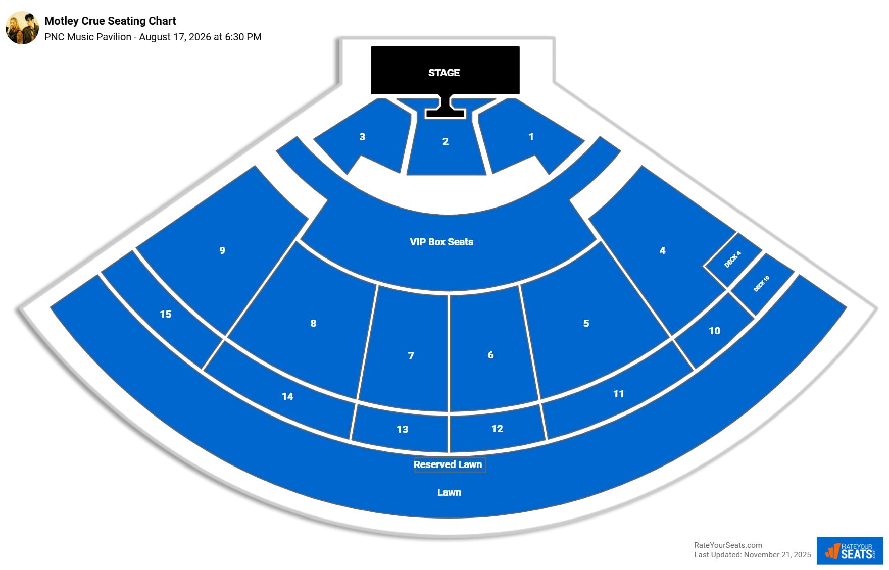 Motley Crue seating chart PNC Music Pavilion