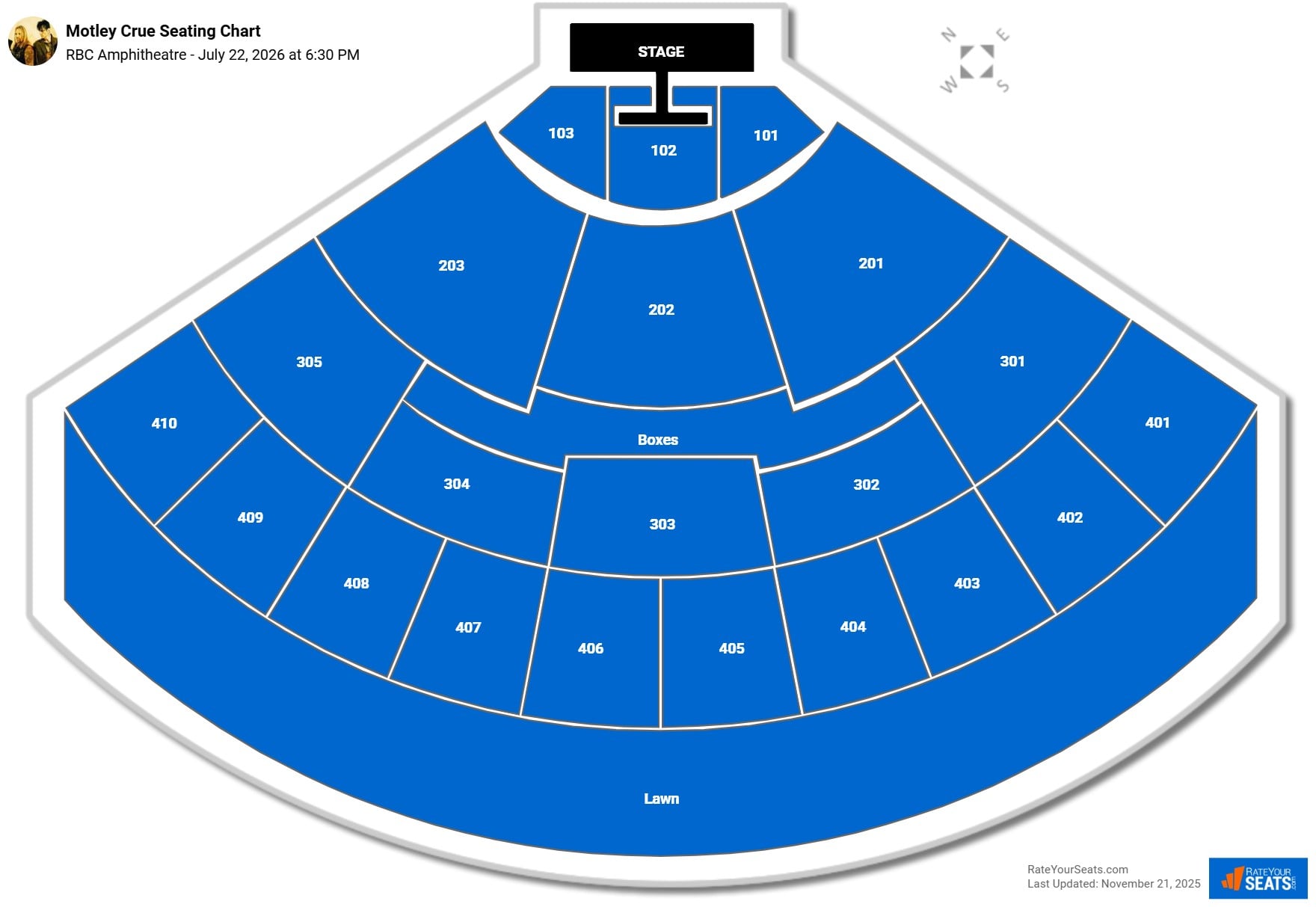 Motley Crue seating chart RBC Amphitheatre