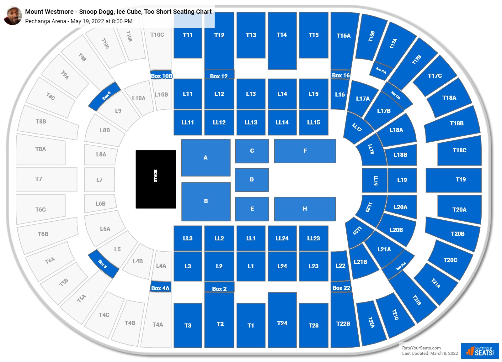 Mount Westmore - Snoop Dogg, Ice Cube, Too Short seating chart Pechanga Arena