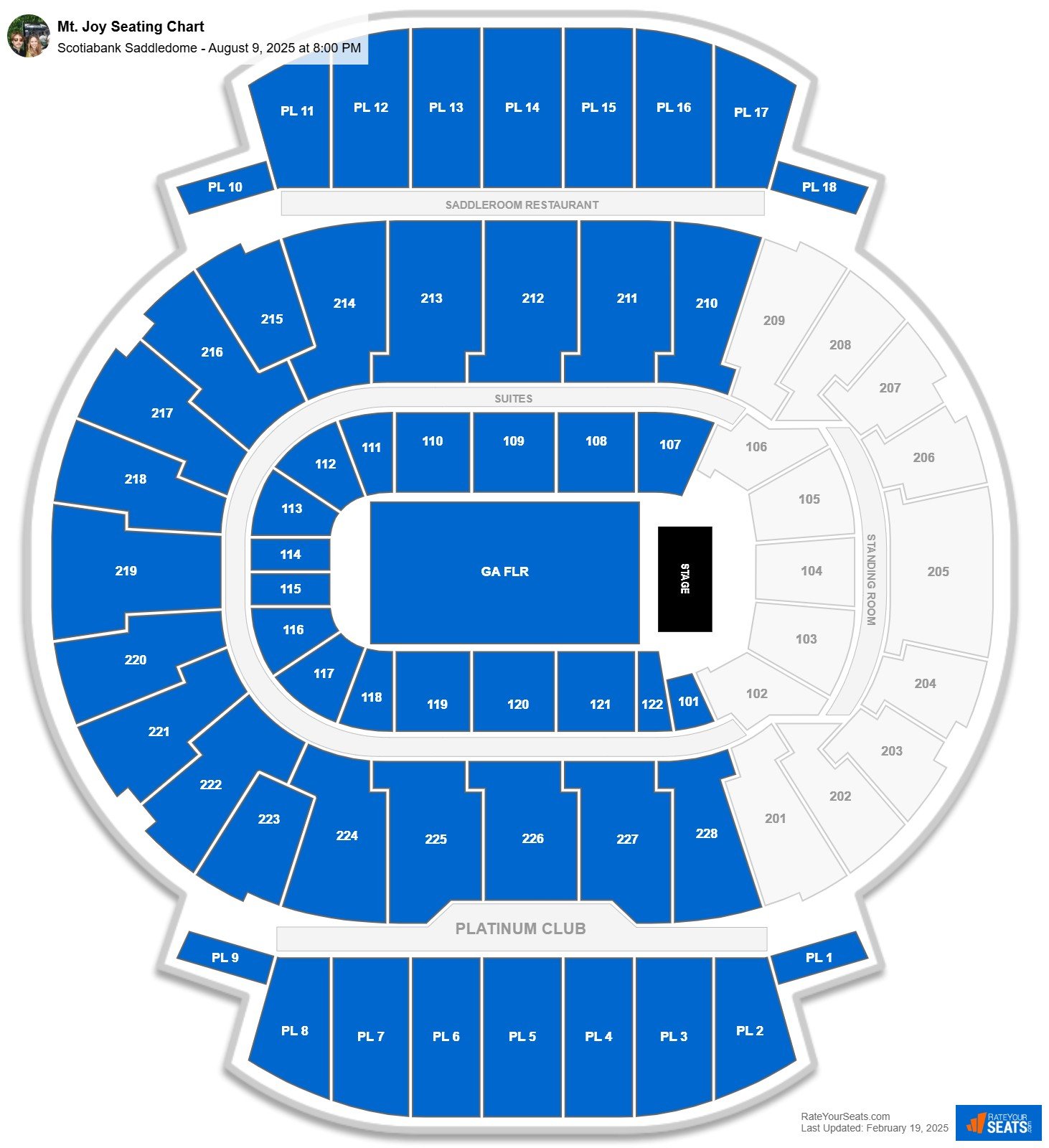 Mt. Joy seating chart Scotiabank Saddledome